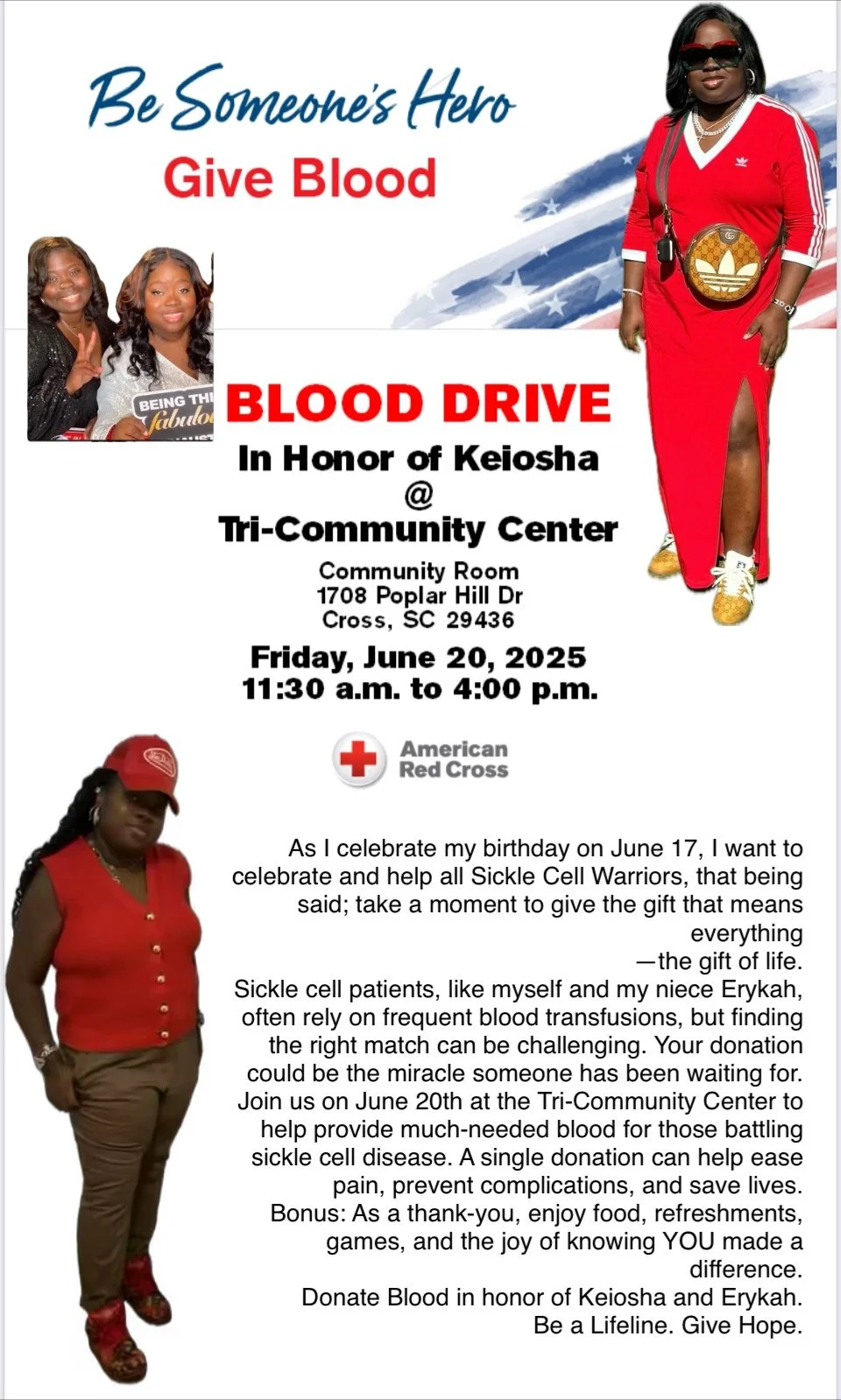 "Be Someone's Hero Give Blood" Blood Drive