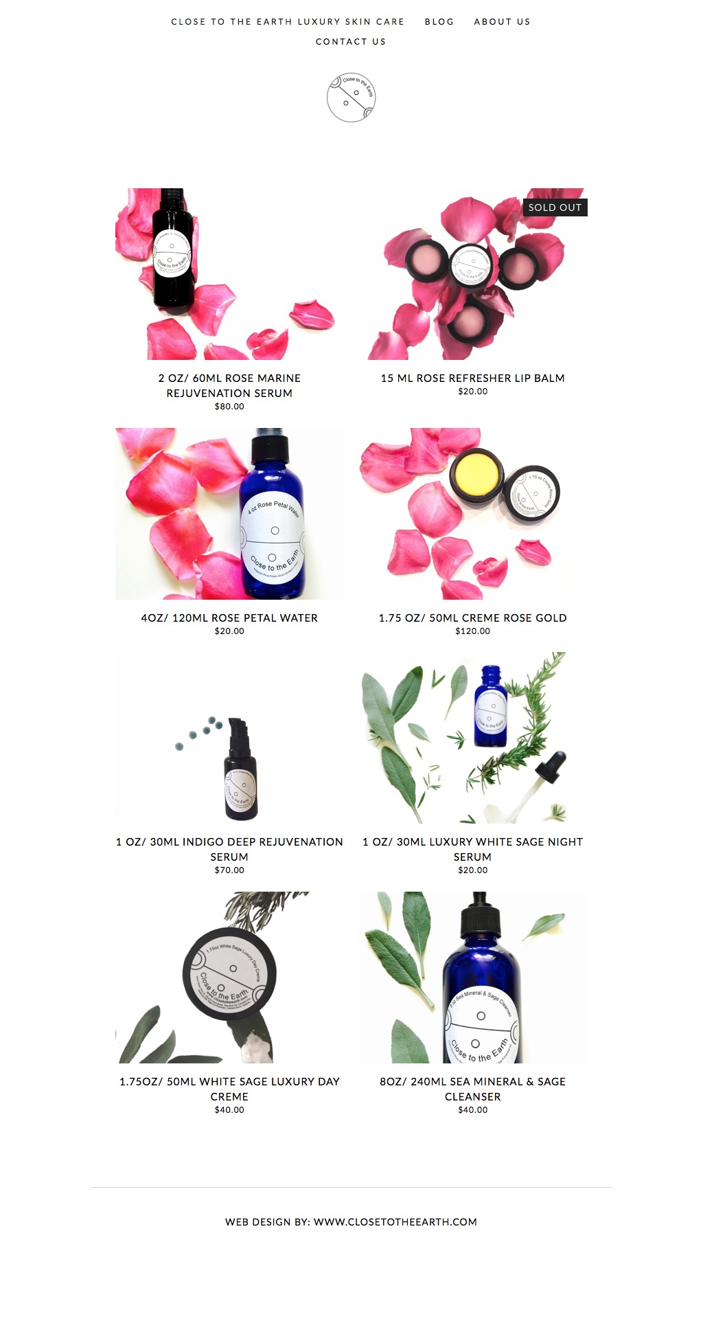 E-commerce website design and build in Squarespace with custom coding www.closetotheearth.love