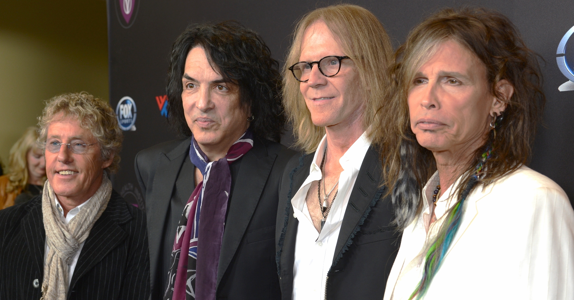 (Left to right) ROGER DALTREY, PAUL STANLEY, TOM HAMILTON, AND STEVEN TYLER AT VHI'S "RAISE YOUR VOICE" Benefit IN LOS ANGELES.