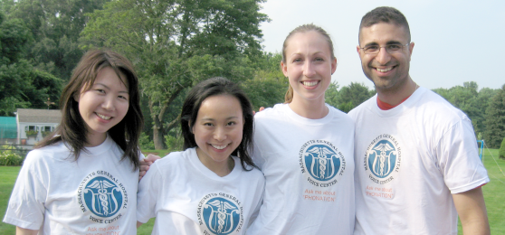 (from left) Researchers: Yoko Saikachi, Asako Masaki, Cara Stepp, and Daryush Mehta.