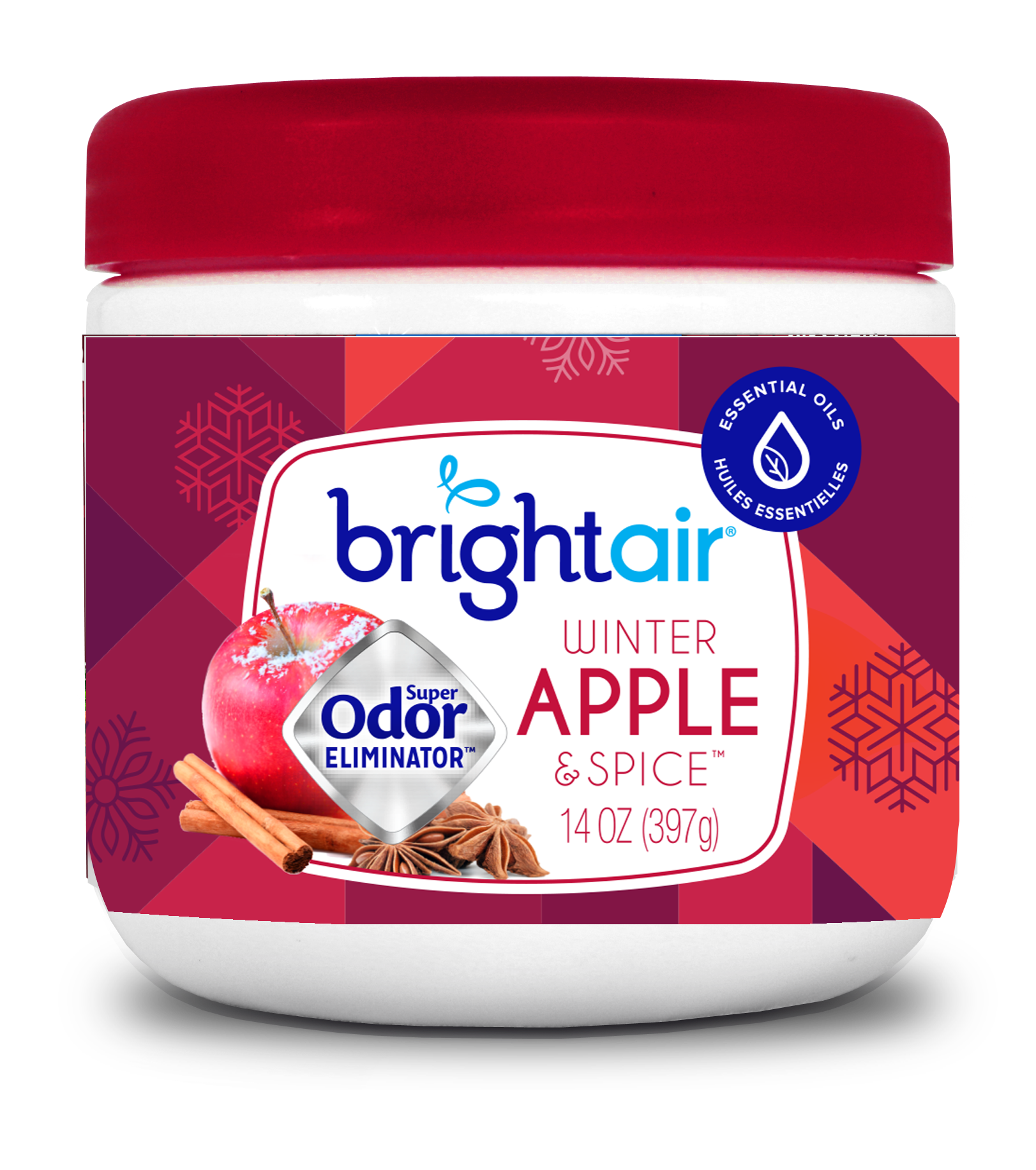 Bright Air Solid Air Freshener and Odor Eliminator, Fresh Apples and Spice  Scent, 14 Oz Each, Pack of 6
