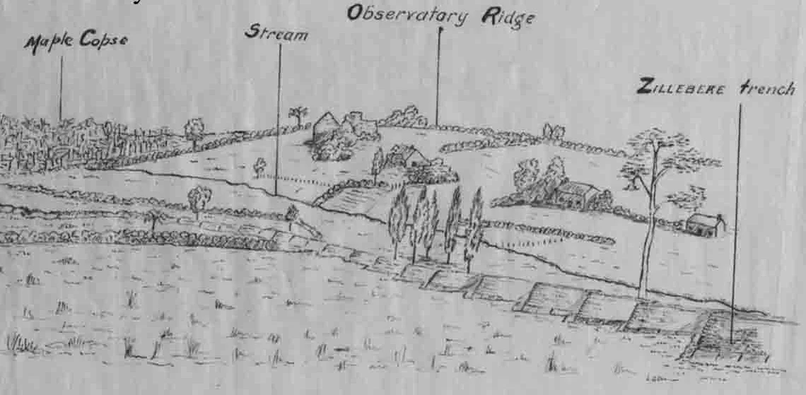 The view Fraser had when he 'debouched into the open' on his way to Zillebeke.