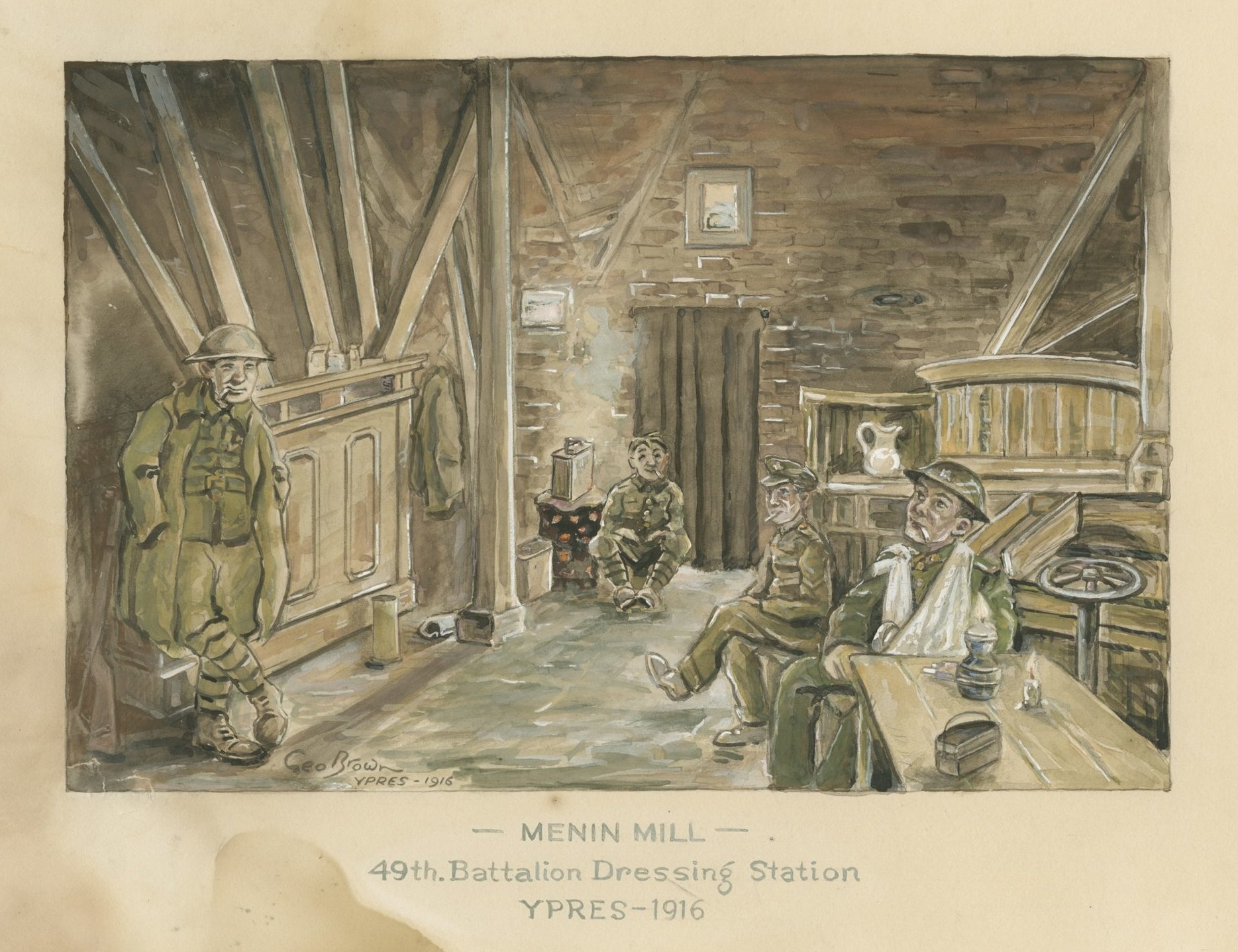 The Medical Officer of the 31st set up the Battalion Dressing Station near Menin Mill, alongside several other formations. It would have been far more chaotic than the scene above. The Medical Officer of the 31st describes 'a constant stream of casualties'.