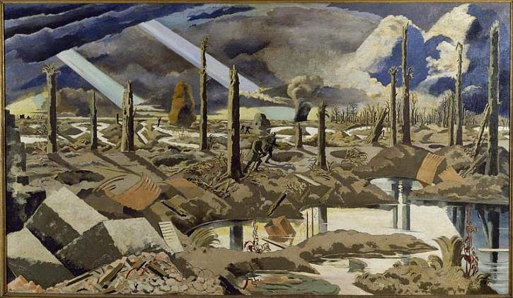 Paul Nash, 'The Menin Road' (1917) . The 31st was stationed south of this road (i.e. the near side).