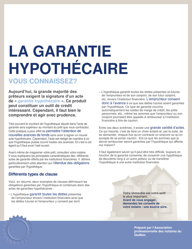 La garantie hypothécaire