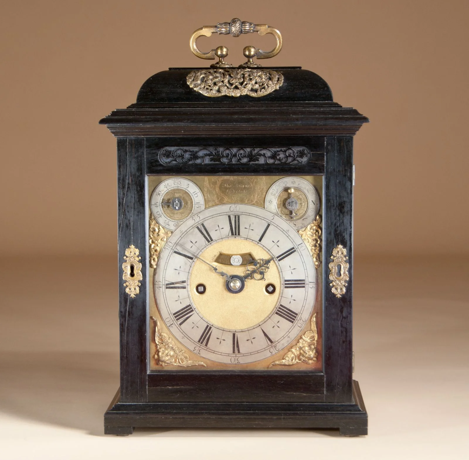 Charles II Ebony Table Clock by Thomas Tompion