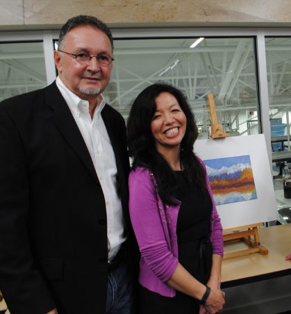 Arnie and I at student show at Mercedes Benz of Burlington after Arnie completed his residency at my school.