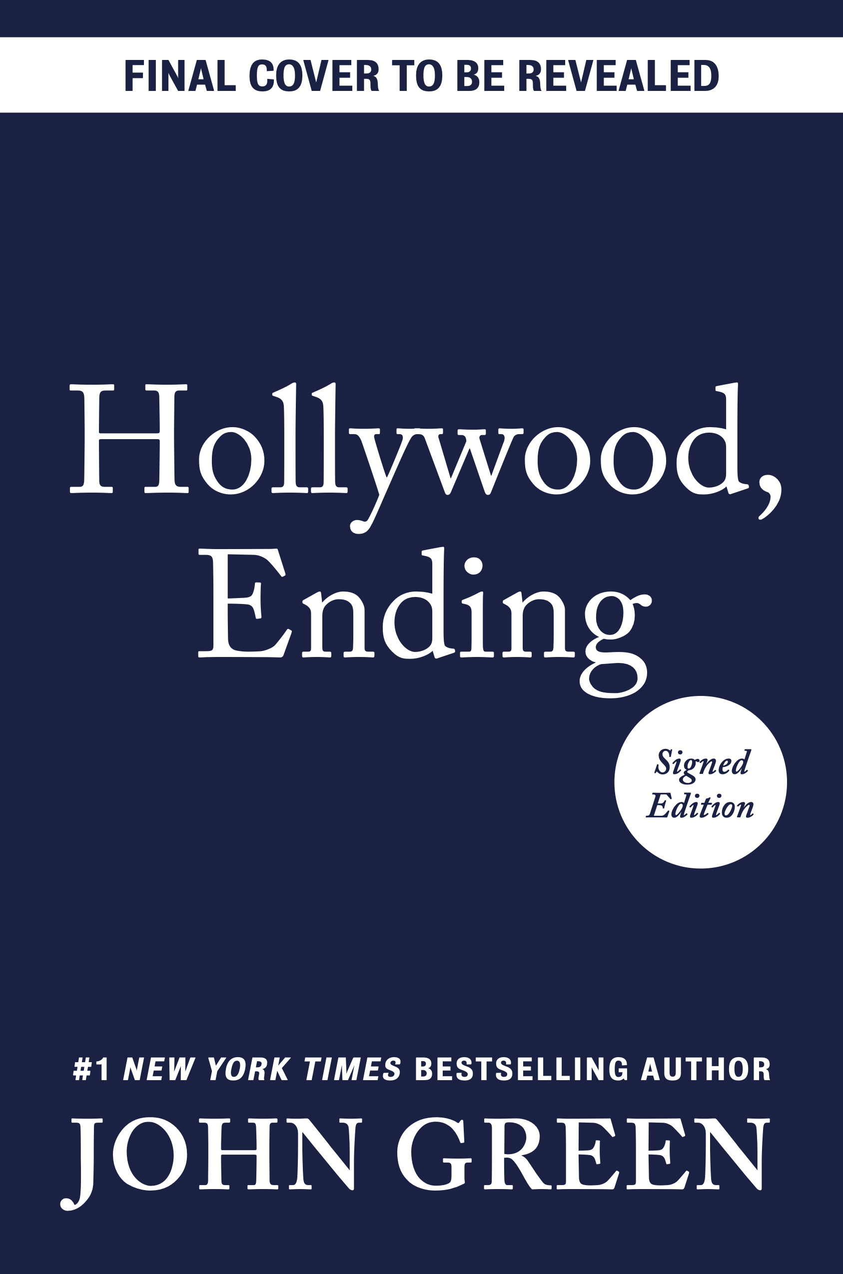 Placeholder book cover, blue and white, Hollywood, Ending in serif text