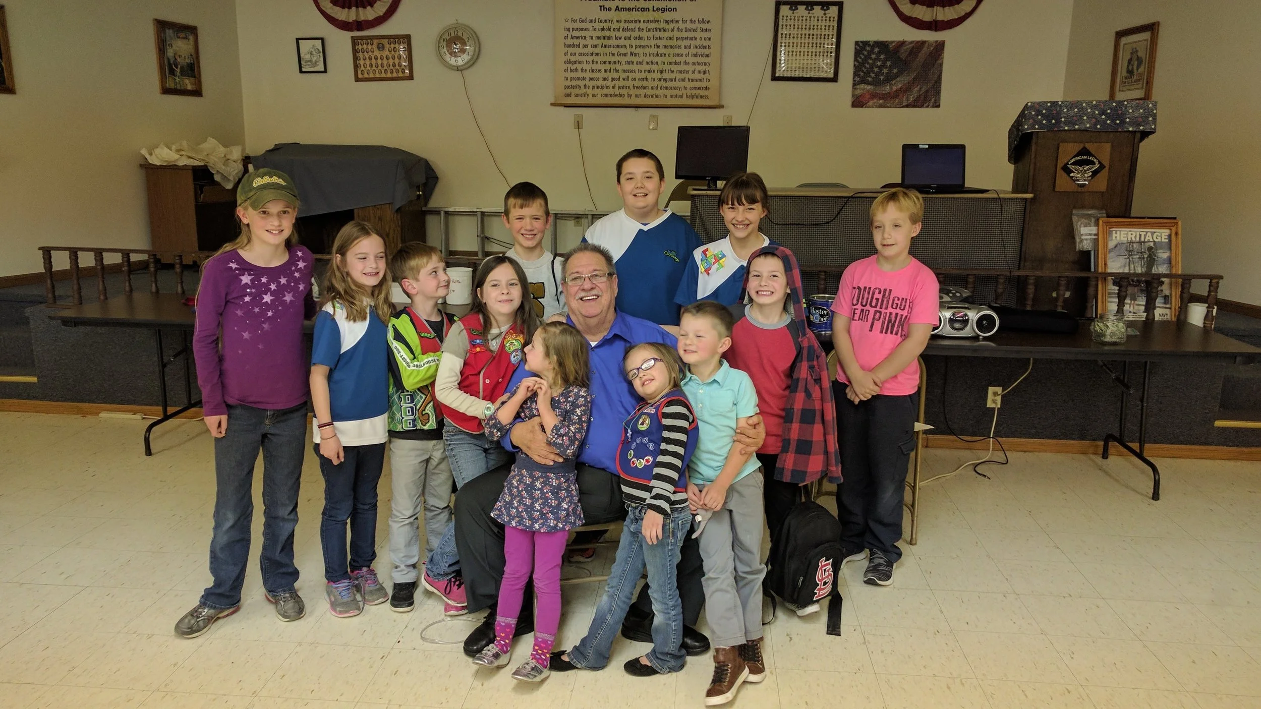 Dean Wallace with our AWANA kids.