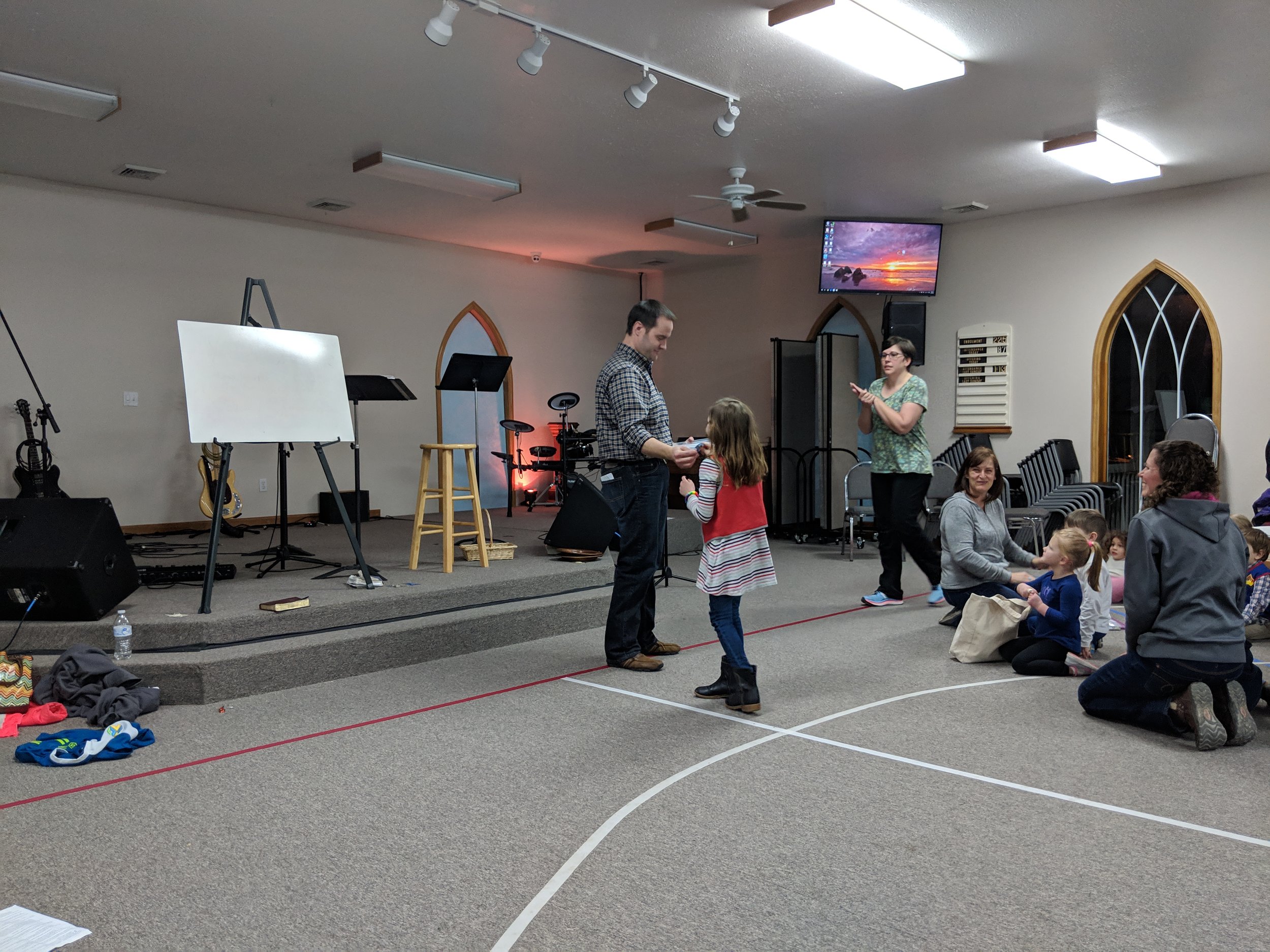 Jason handing out AWANA awards!