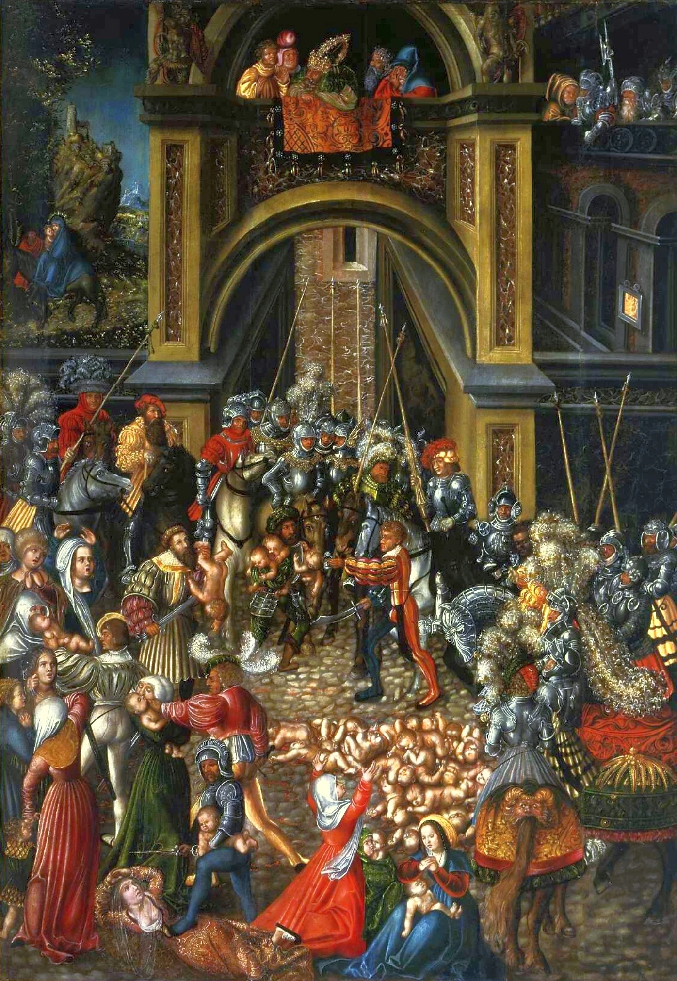 Lucas Cranach the Elder. The Massacre of the Innocents. circa 1515, oil and tempera on lime, National Museum in Warsaw, Poland.
