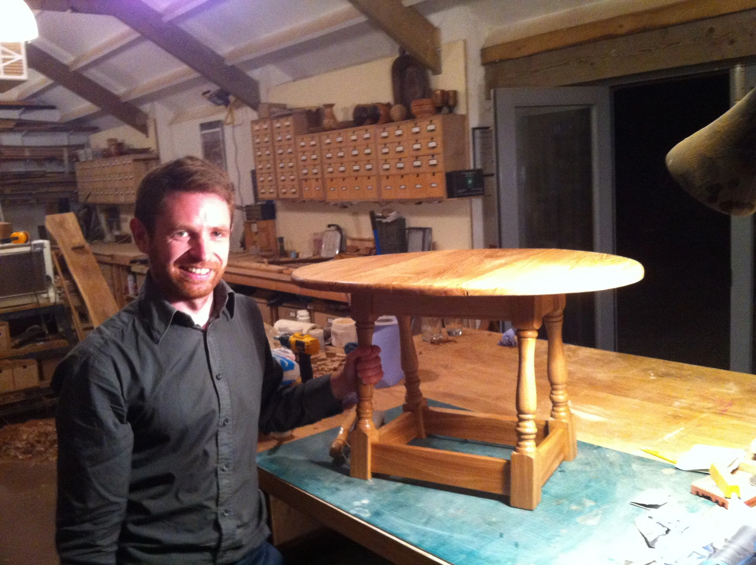 Jonathan and his finished table