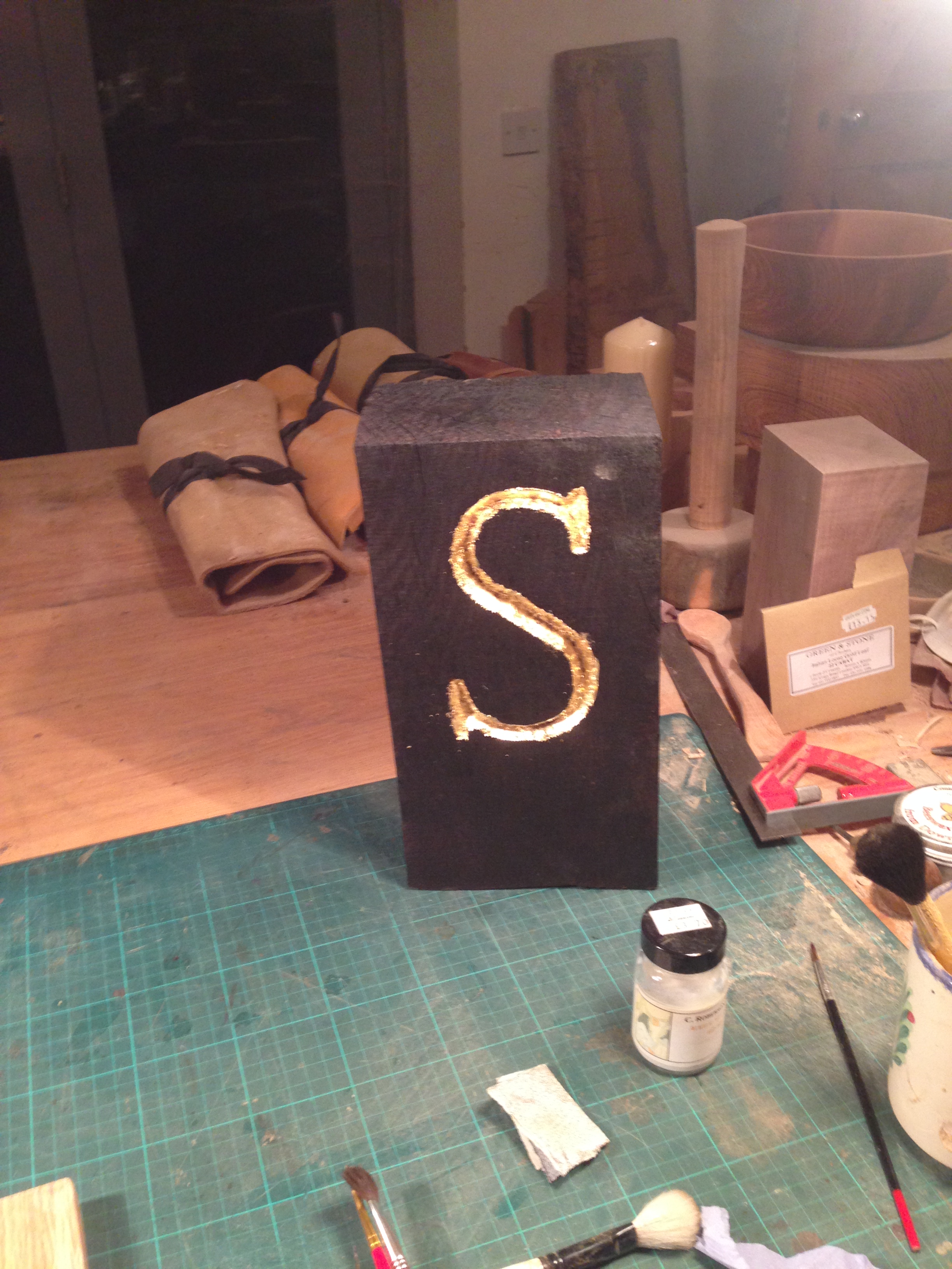 Letter with gold leaf