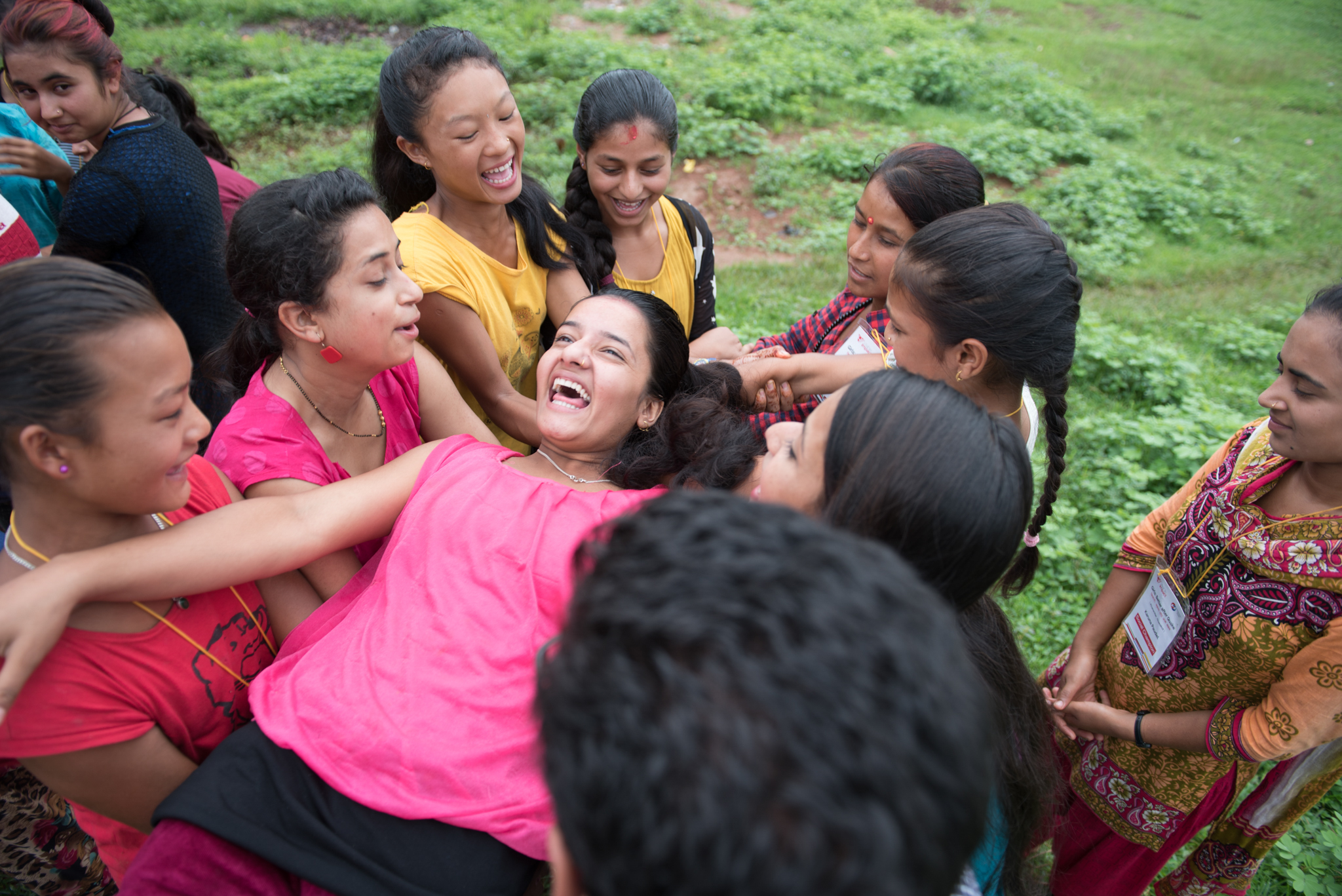 The Accountability Lab spent two days working alongside Nepali nonprofit, Visible Impact, educating 15 local girls in the rural village of Nuwakot in Nepal on accountability and activism in August 2016. This was a team building exercise in trust. (Photo taken by Brittany Wait)