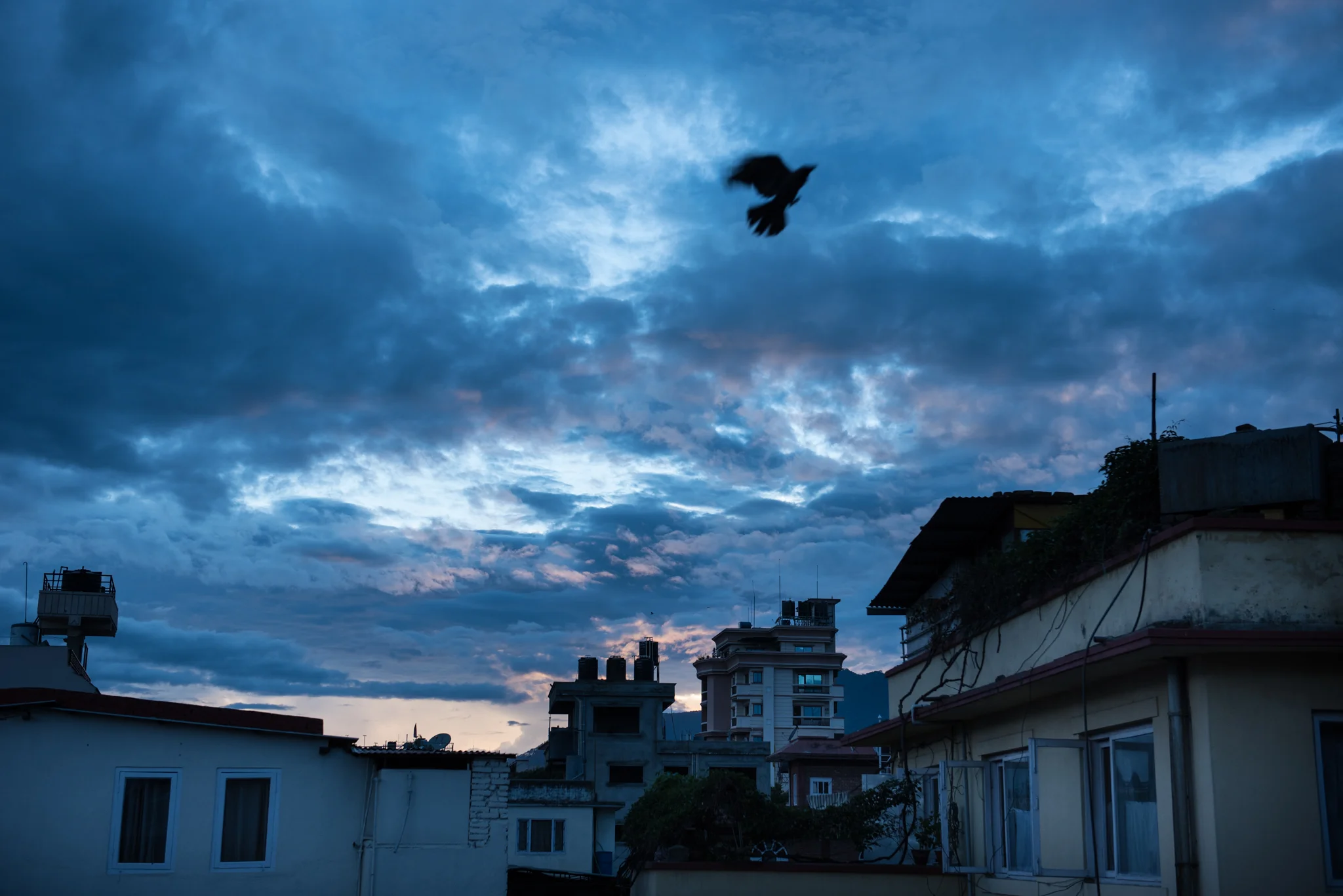 The view of the clouds from the balcony of my apartment in Kathmandu, Nepal. (Photo by Brittany Wait)