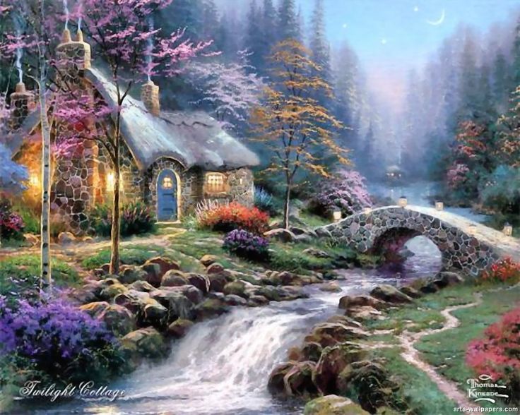 Twilight Cottage , Thomas Kinkade