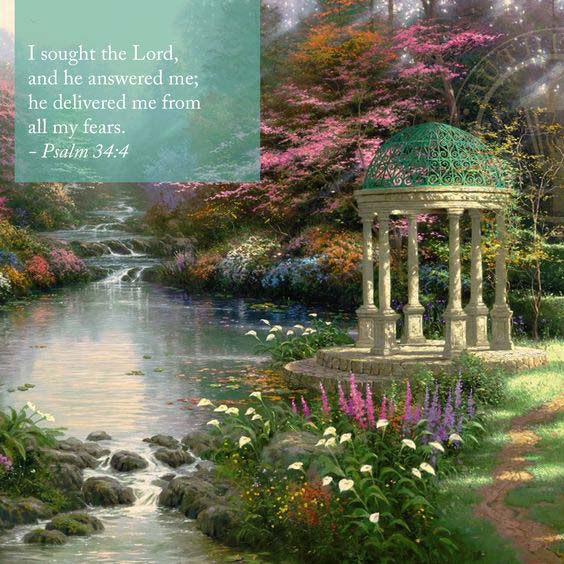 Inspiration quotes added to the paintings of Thomas Kinkade