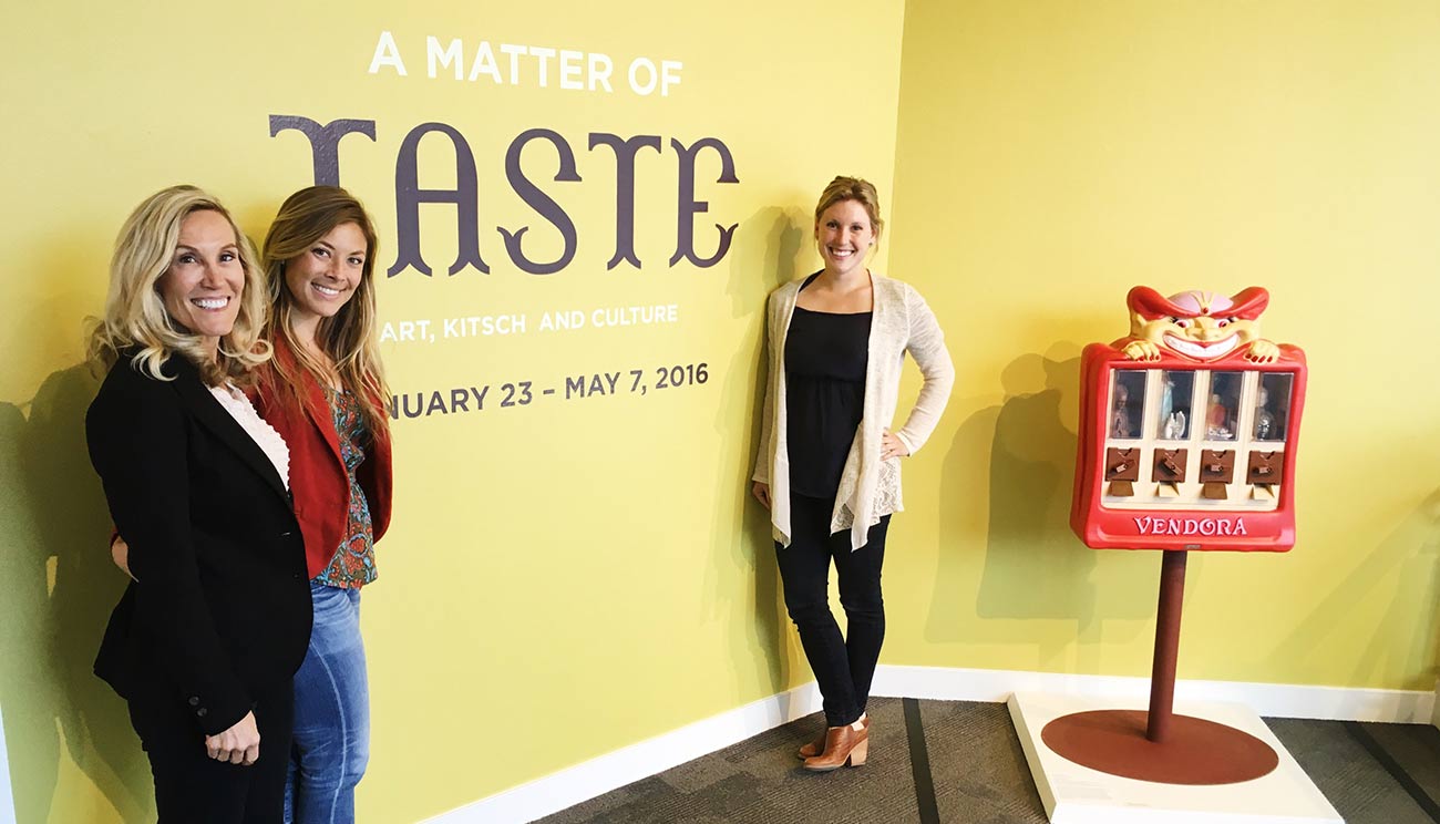 Nanette, Merritt and Chandler Kinkade at the Utah State University exhibit, A Matter of Taste: Art, Kitsch, and Culture at the Nora Eccles Harrison Museum of Art .