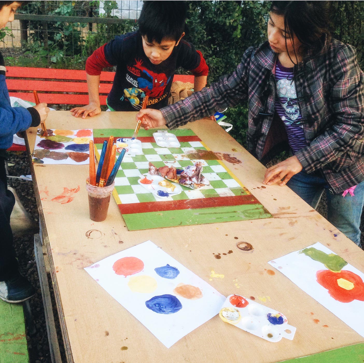 Teaching color theory with tempera paints