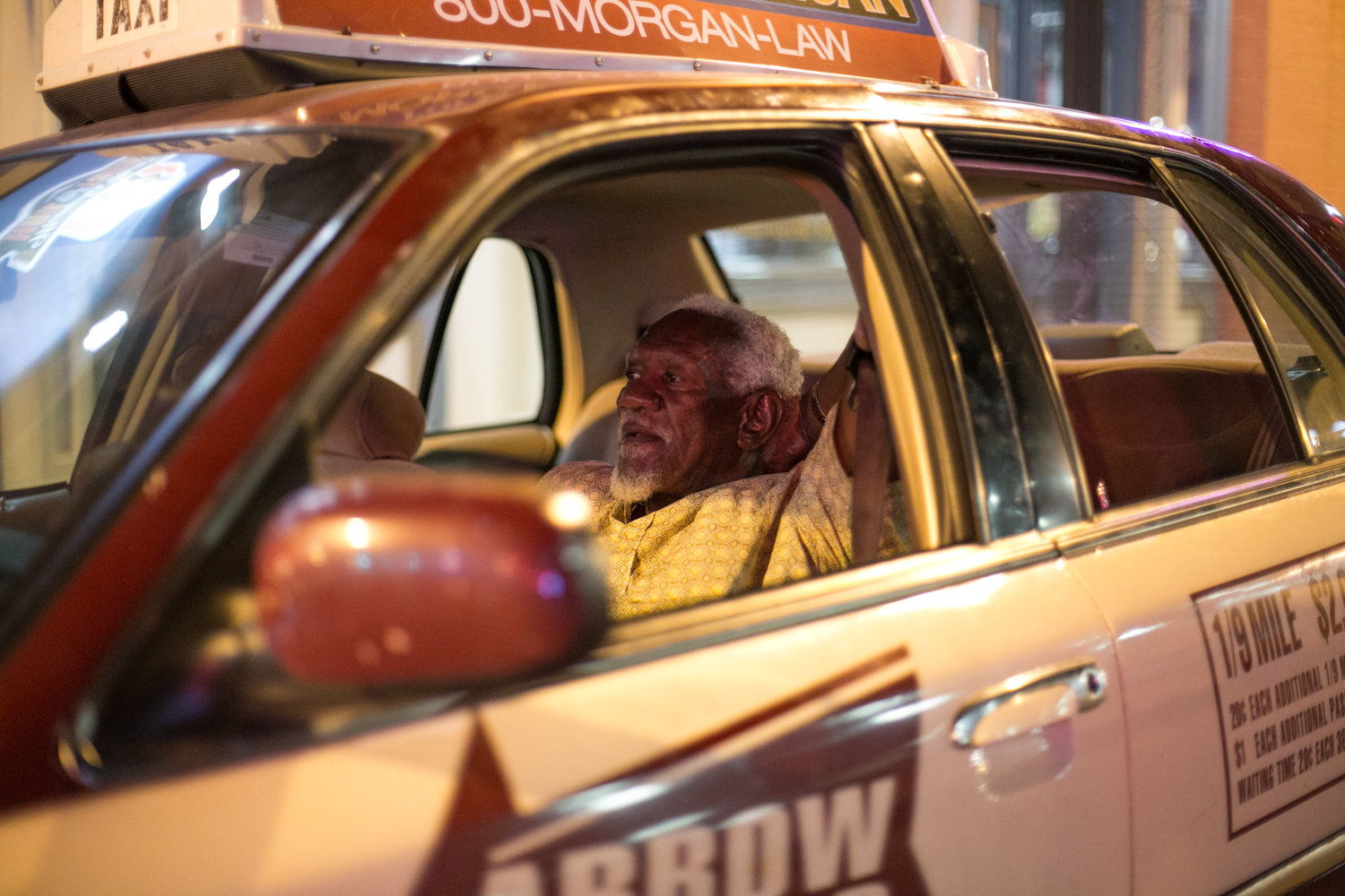   A slow night for a Memphis cab driver of 37 years.  