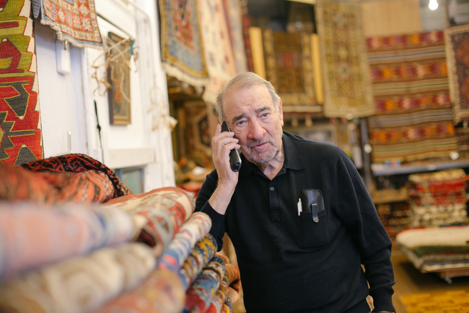  "Age is bad for the man and woman but very good for the rug," Ed said while talking about vintage rugs that line his shop in the Lakeview area. 7/24 