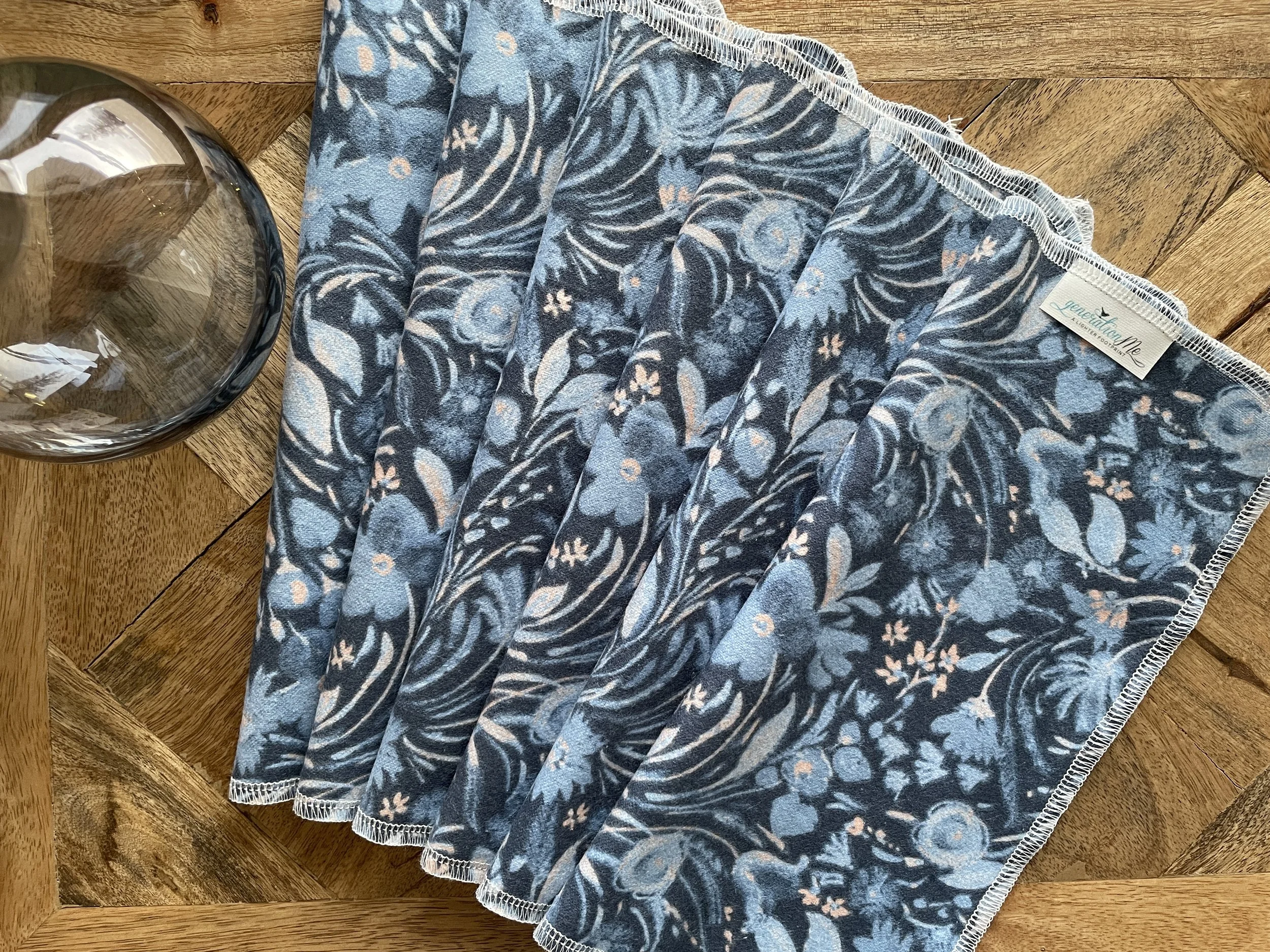 Blue Flowers Cloth Napkins
