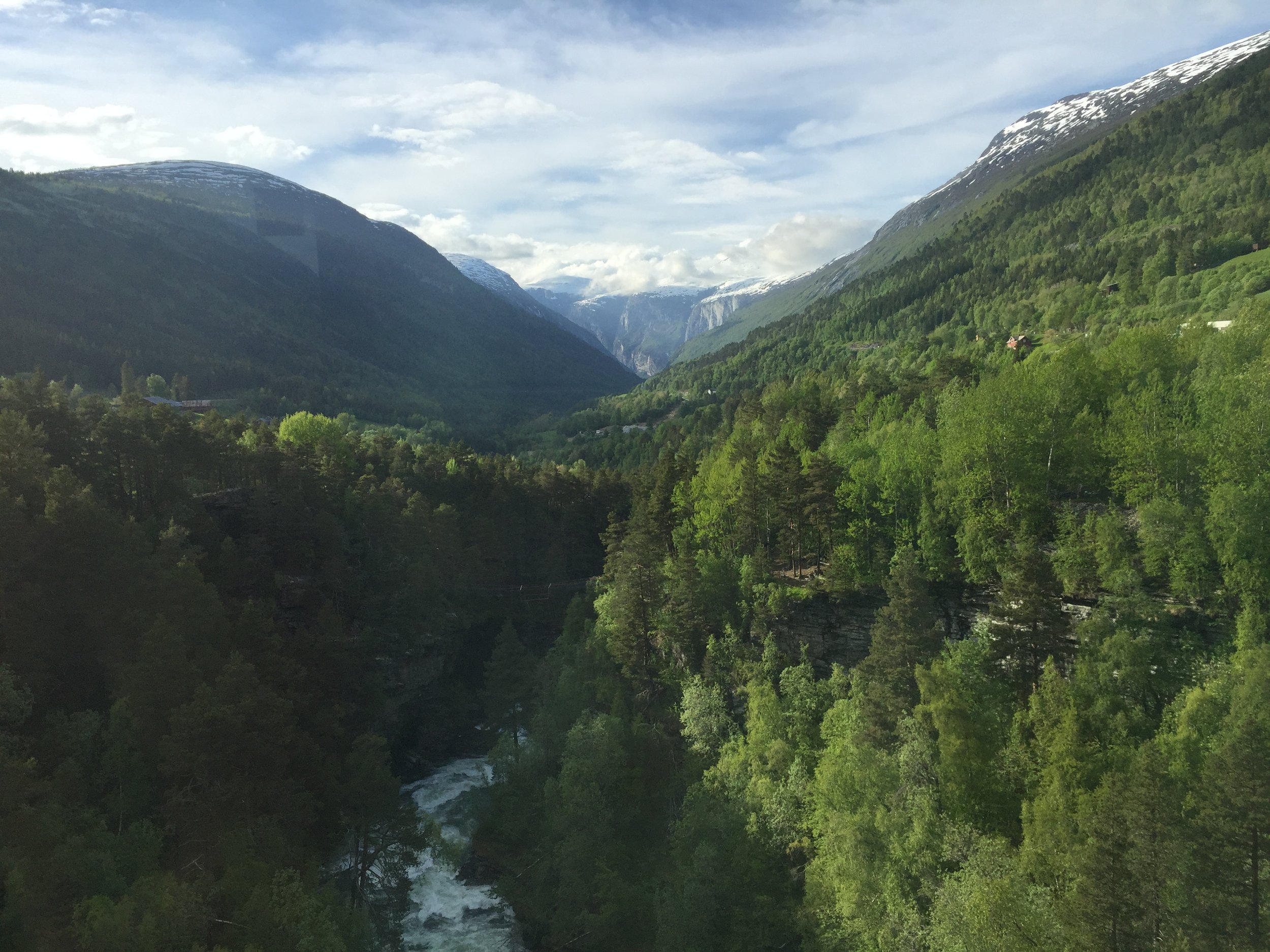 View of Rauma Valley from Rauma Railway, Norway.