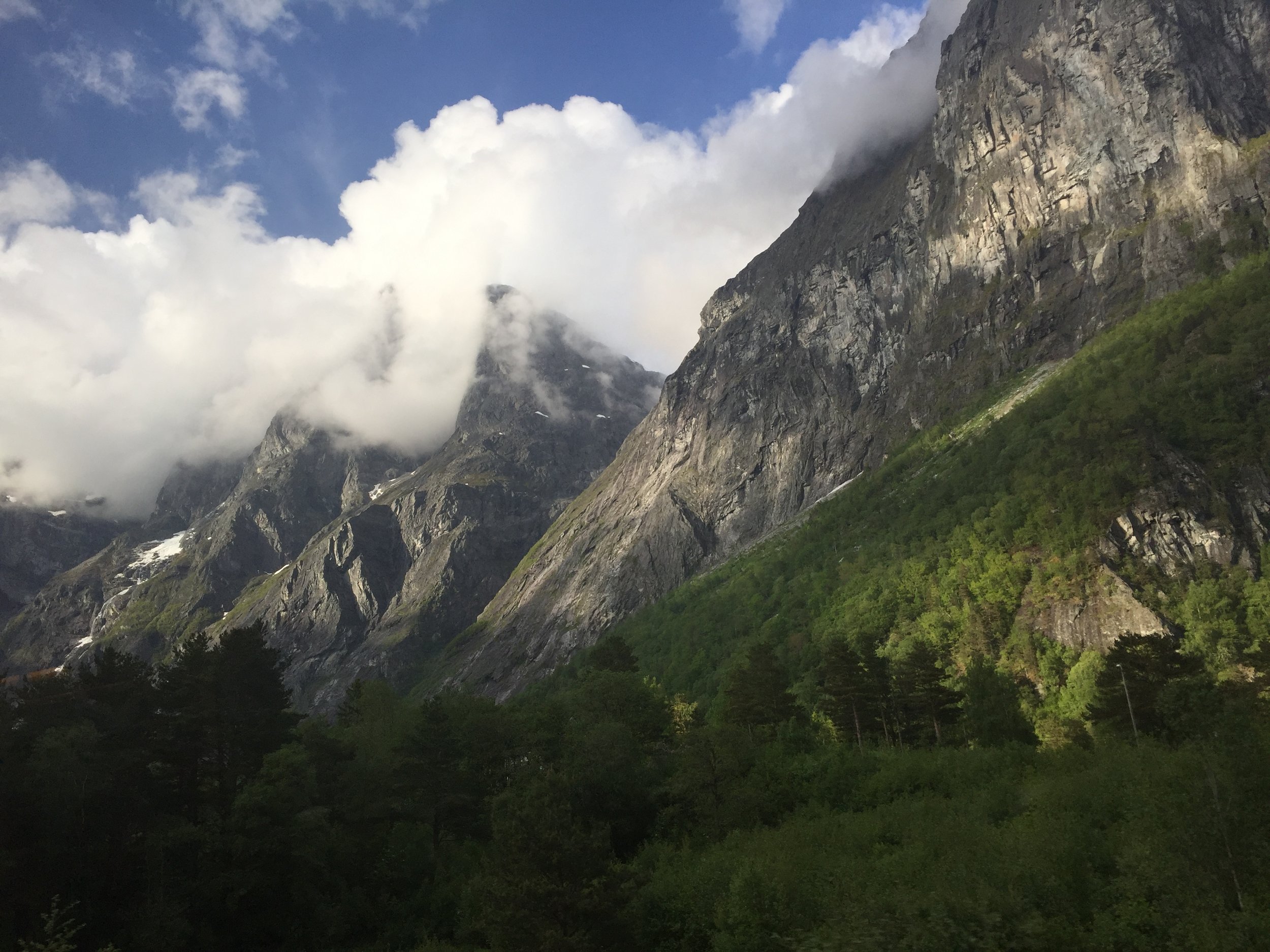 View of Rauma Valley from Rauma Railway, Norway.