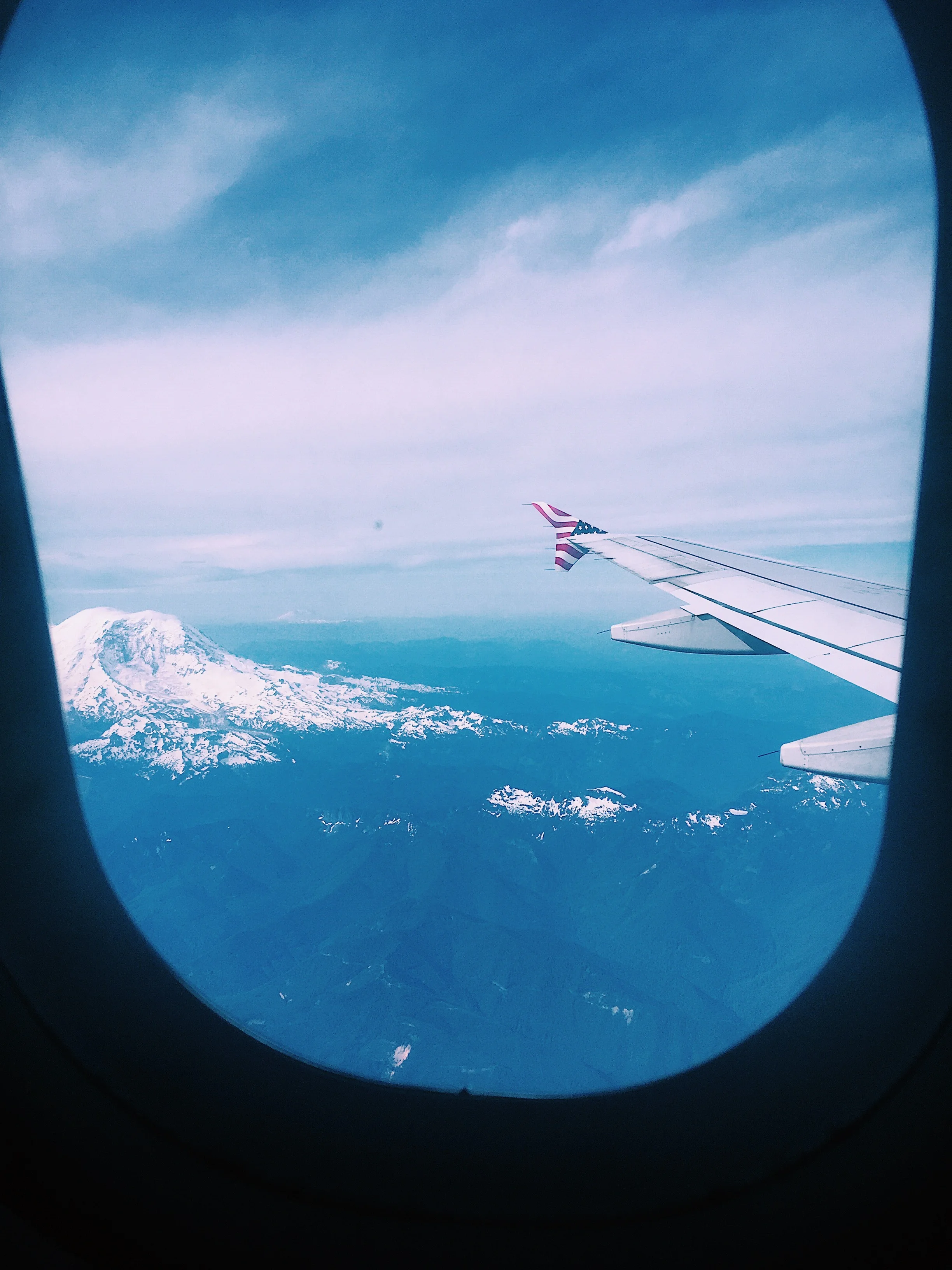 Mt. Rainier seen during the descent into Seattle.