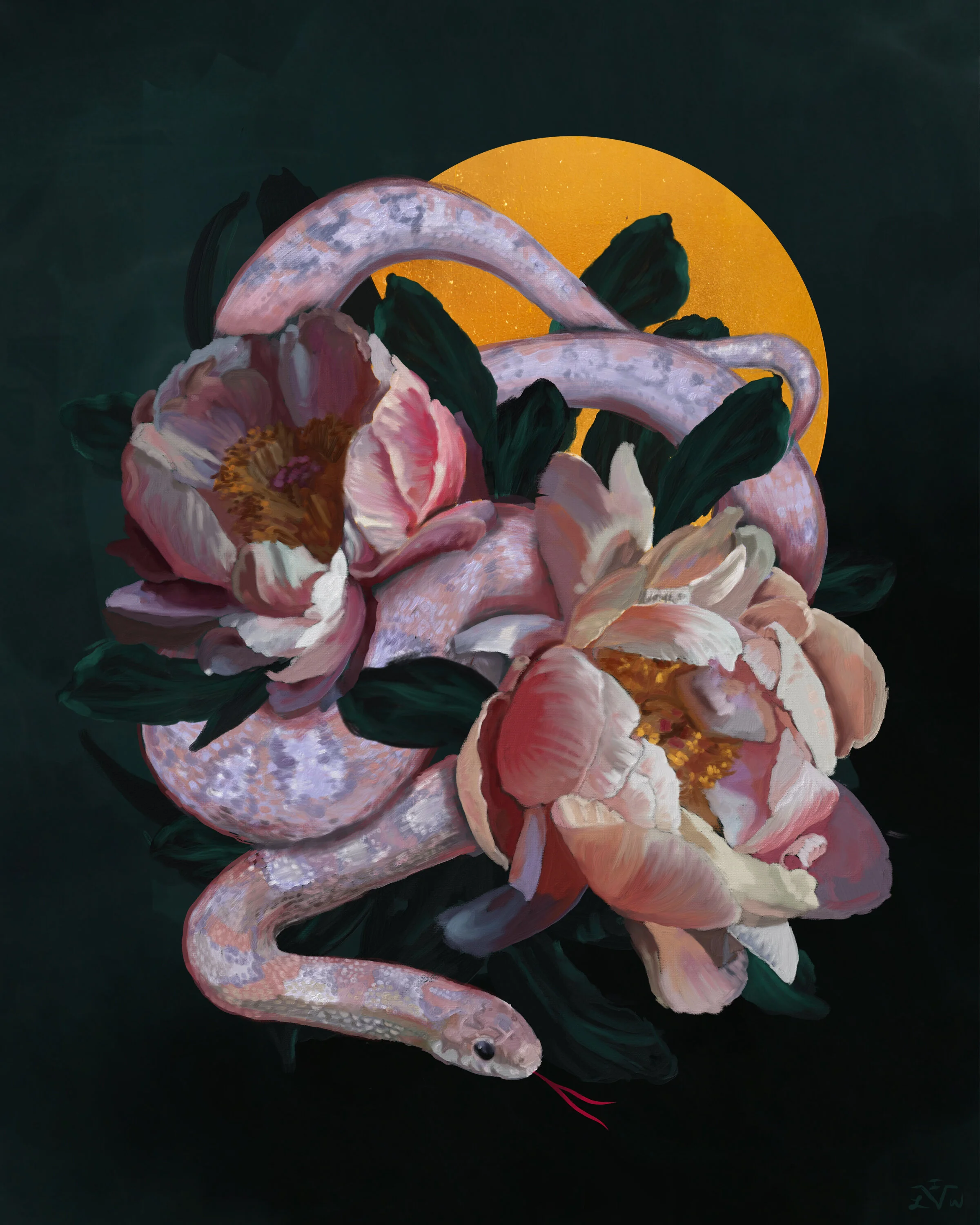 Snake and Peonies.jpg
