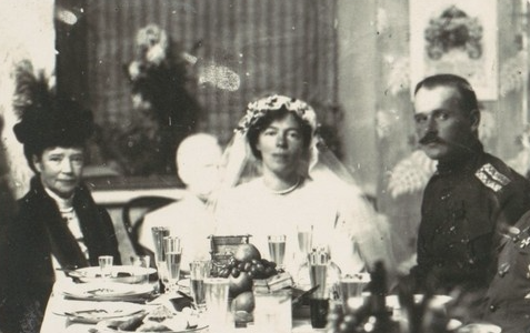 The wedding of Grand Duchess Olga Alexandrovna to Col. Kulikovsky, Kiev, 1916.