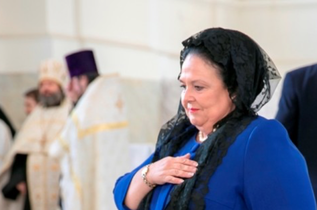HIH Grand Duchess Maria at the pannikhida for all victims of the Revolution and litiya for the Imperial Family
