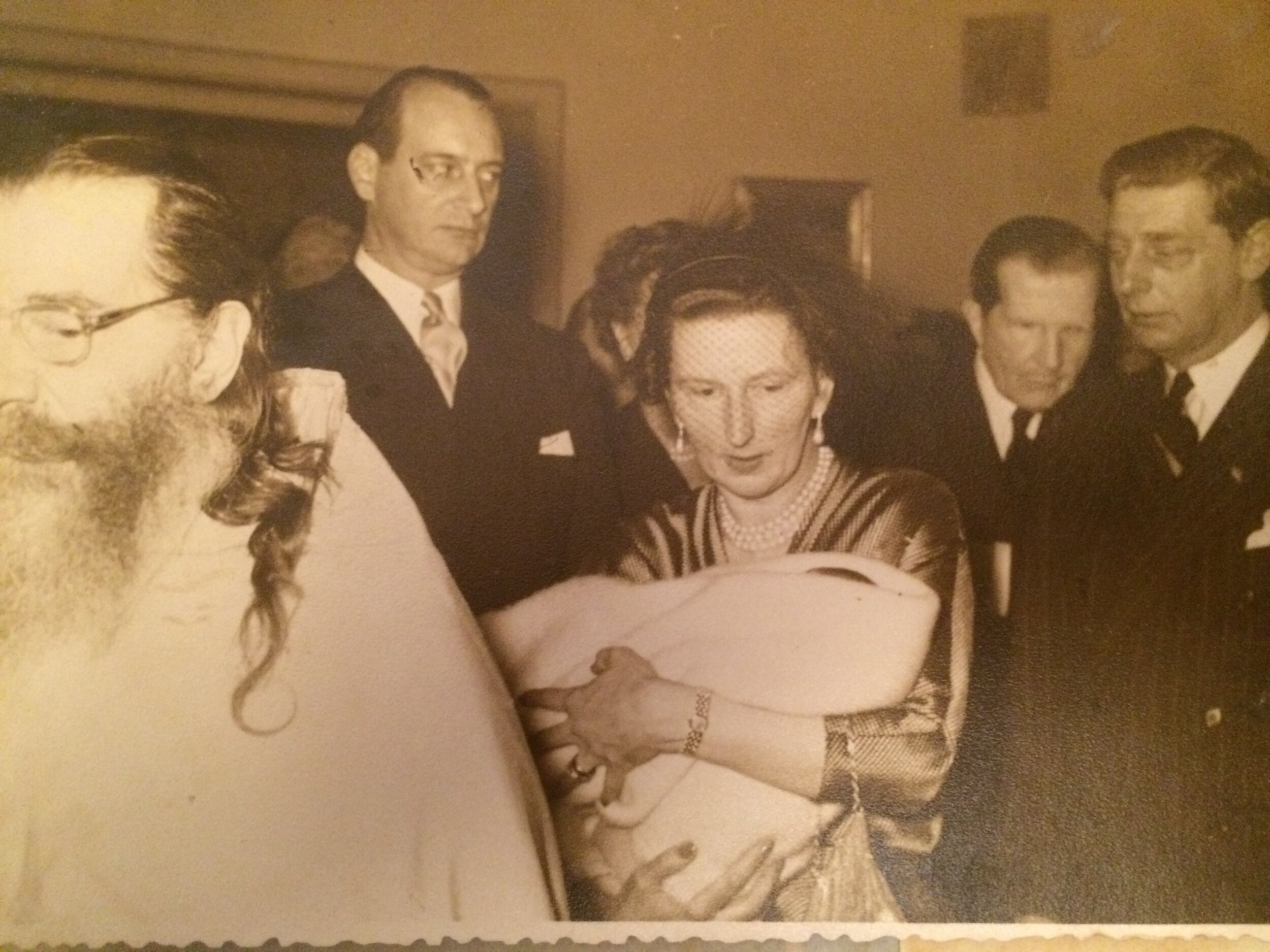 H.M. Queen Ioanna of Bulgaria (née H.R.H. Princess Giovanna of Italy) as godmother at the baptism of H.I.H. Grand Duchess Maria Wladimirovna, 1954.