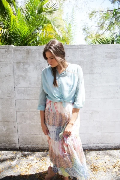 Patchwork maxi skirt