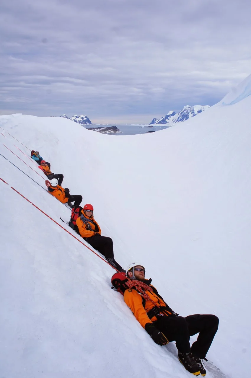 A line of simulated casualties