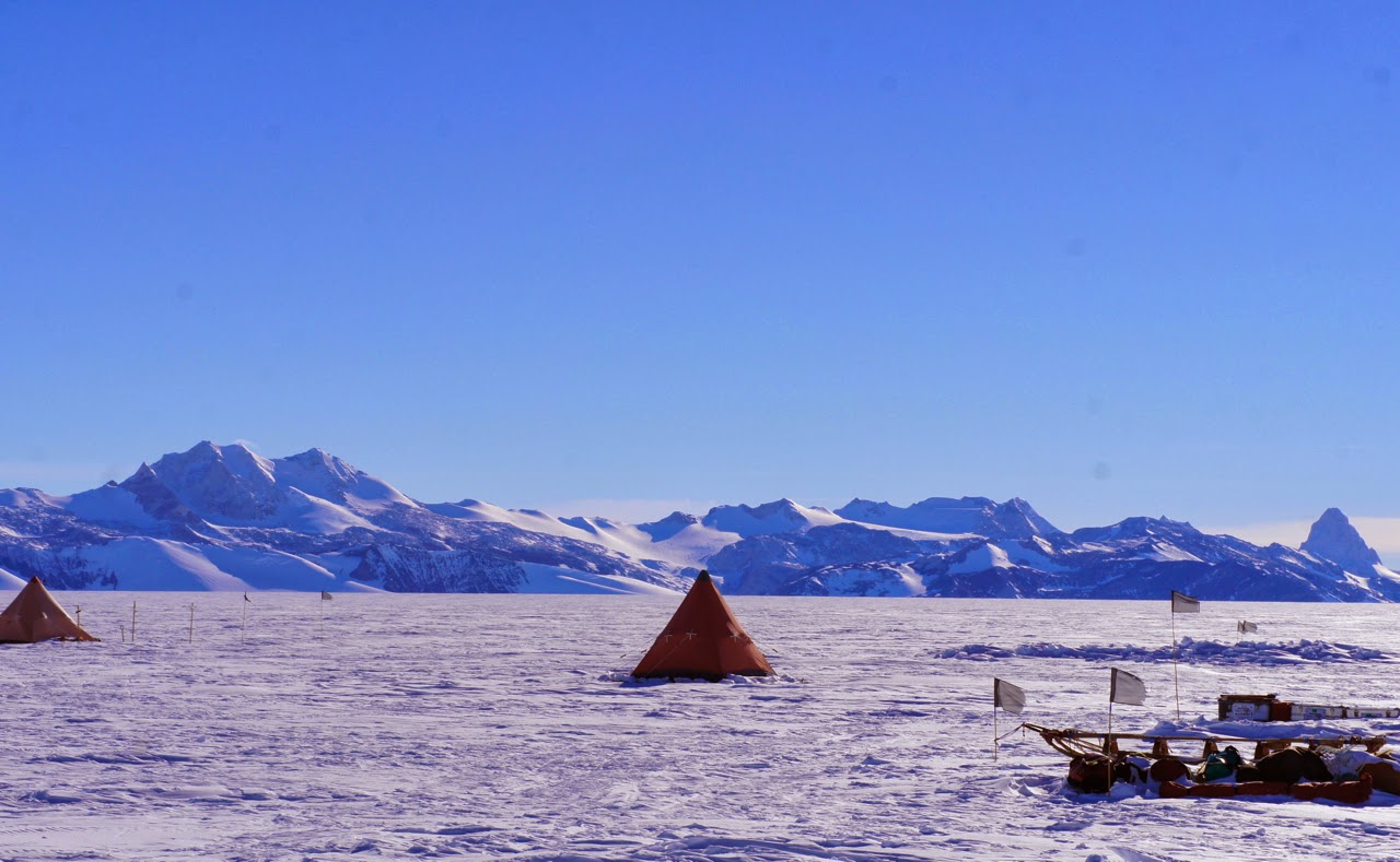 Our camp at 80 degrees South in the Horseshoe Valley