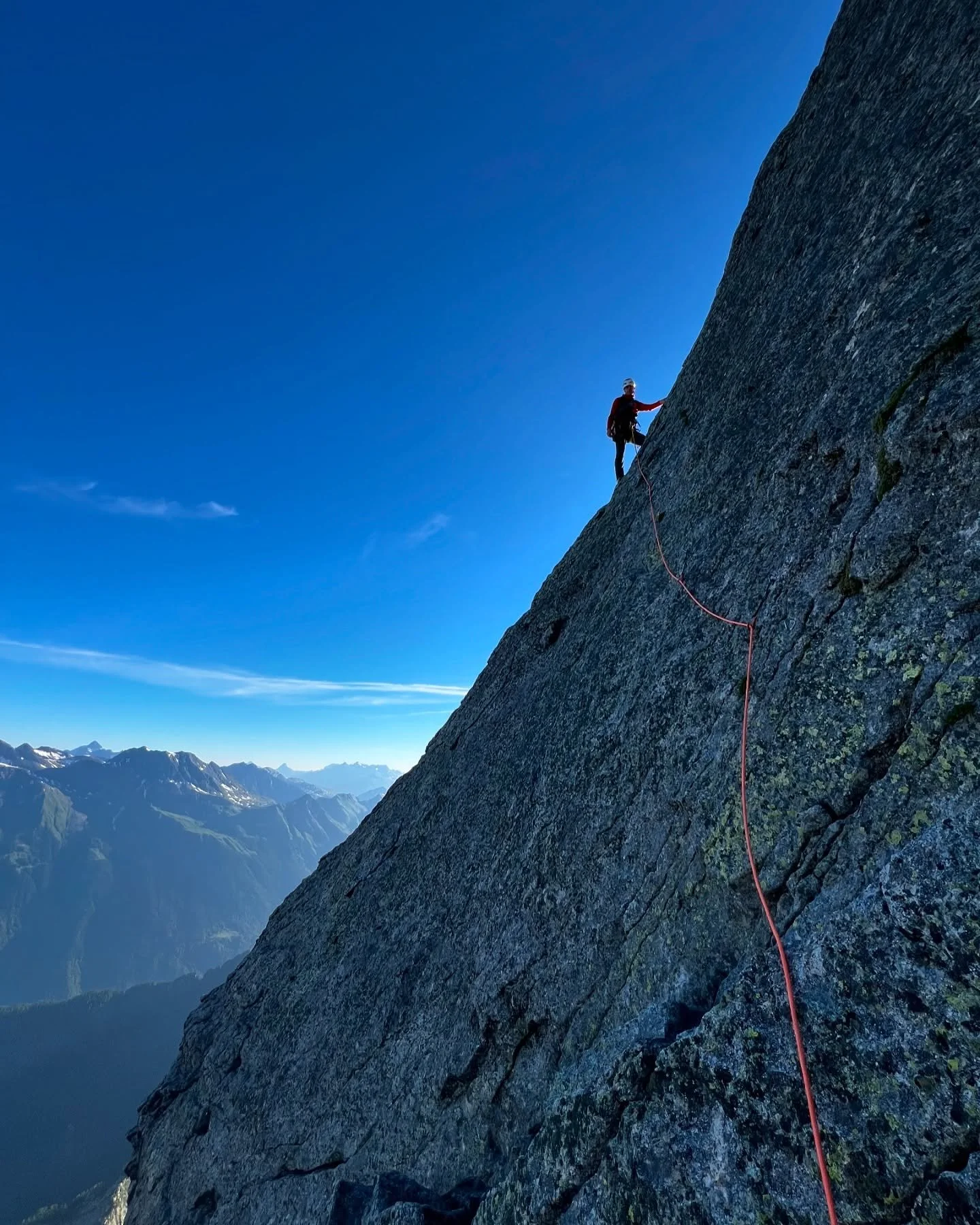 The North Ridge of Piz Badile - 700m of perfect granite rock climbing. An absolute alpine classic!

Mark and I walked in the night before and bivied about an hour above the Sasc Fura mountain hut towards the base of the route. There was still a fair 