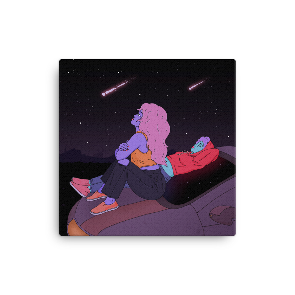 Robin Eisenberg アートプリント ポスター alien girl under full buck moon art print by robin eisenberg