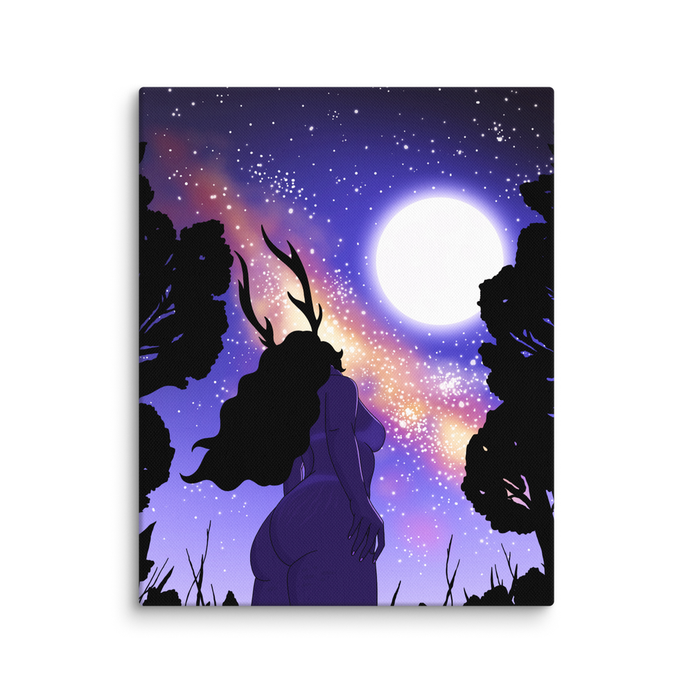 alien girl under full buck moon art print by robin eisenberg