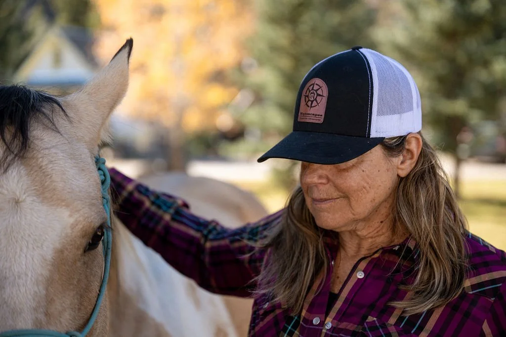 Equescapes Black and White Trucker Hat