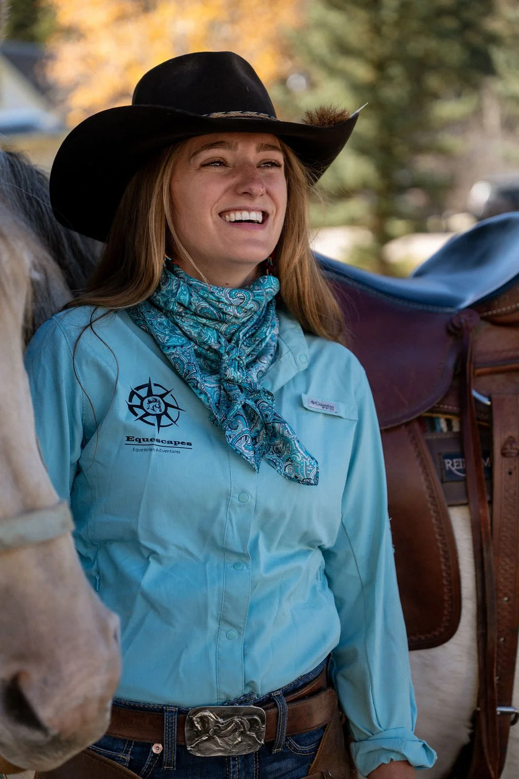 Equescapes Snap-Button Long Sleeve Riding Shirt