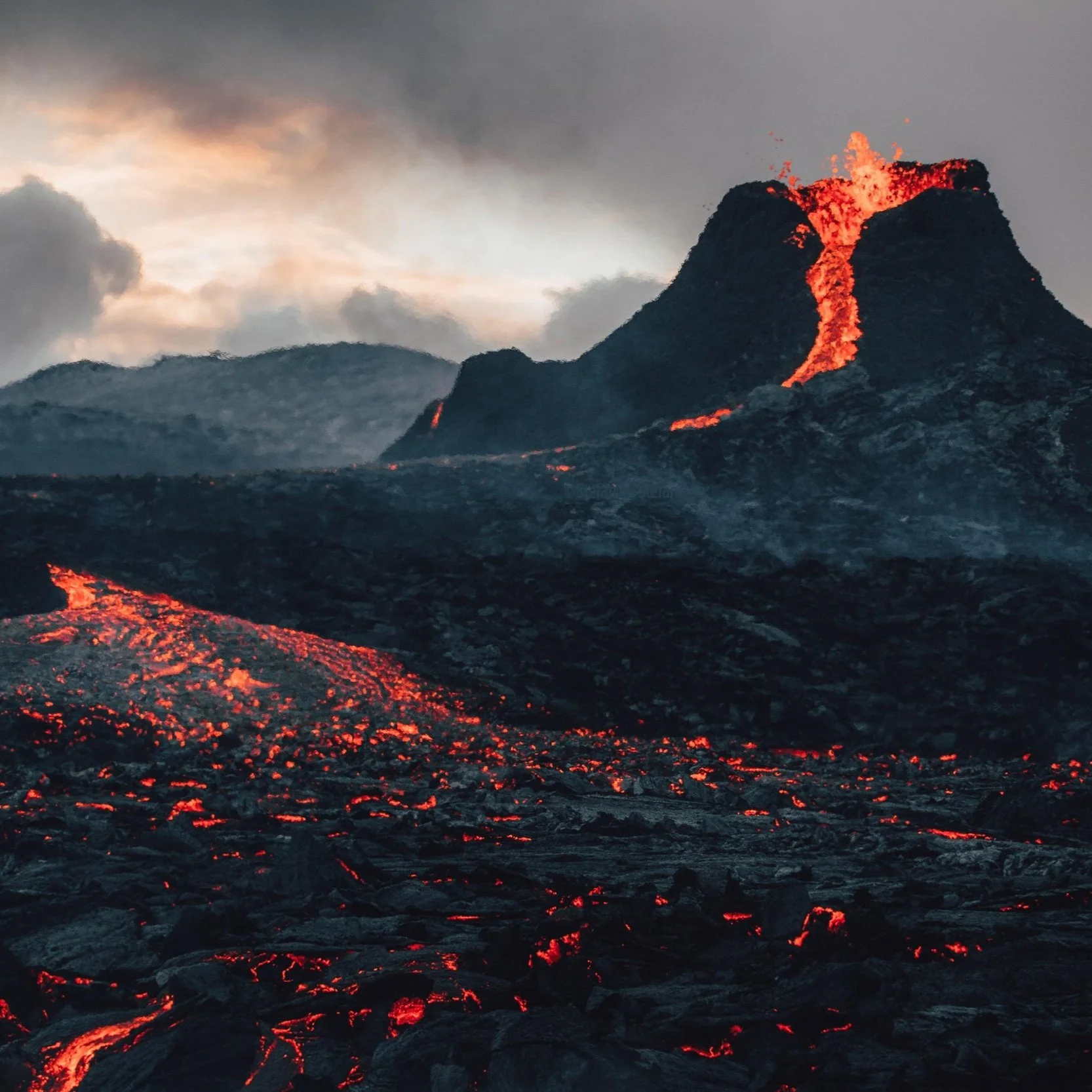 Iceland volcano eruption Geldingadalir near Reykjavik