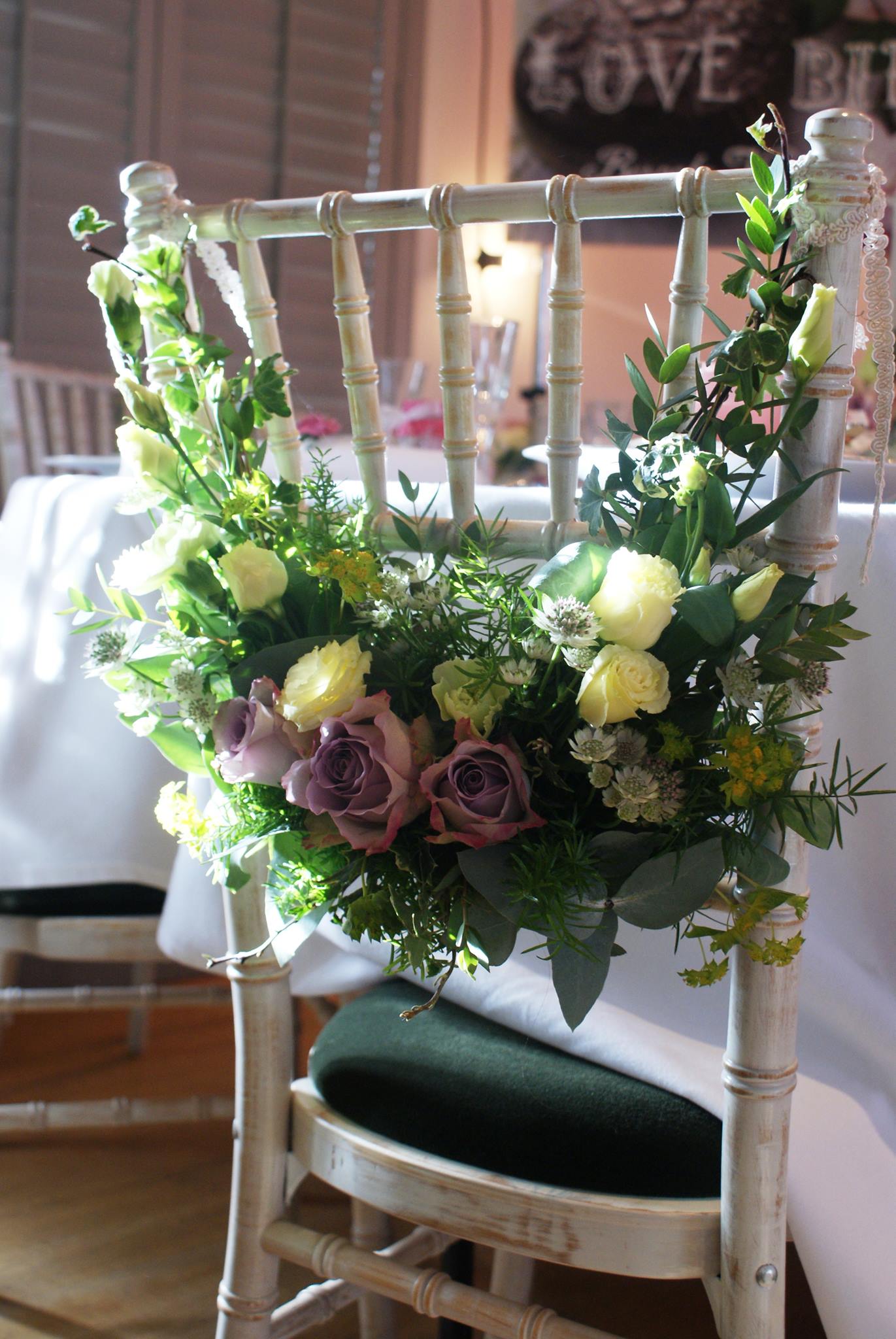 Bride chair flower decoration
