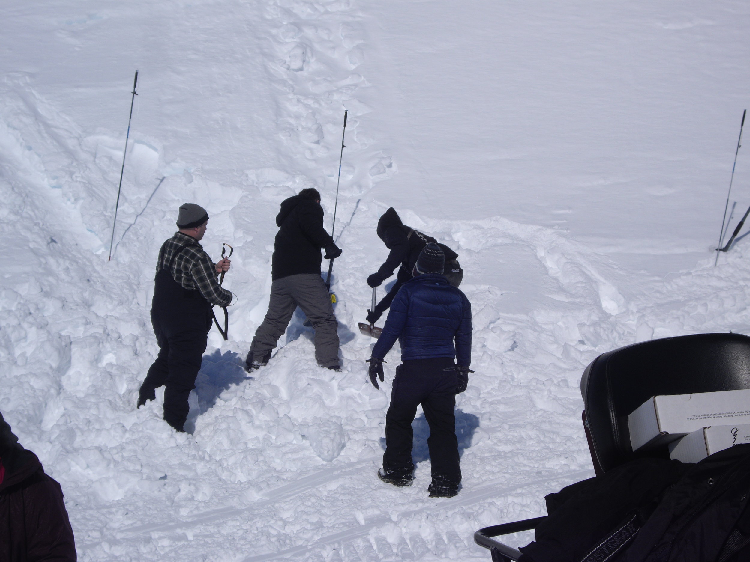 A group of riders head for the hills at Arctic Man 2016.