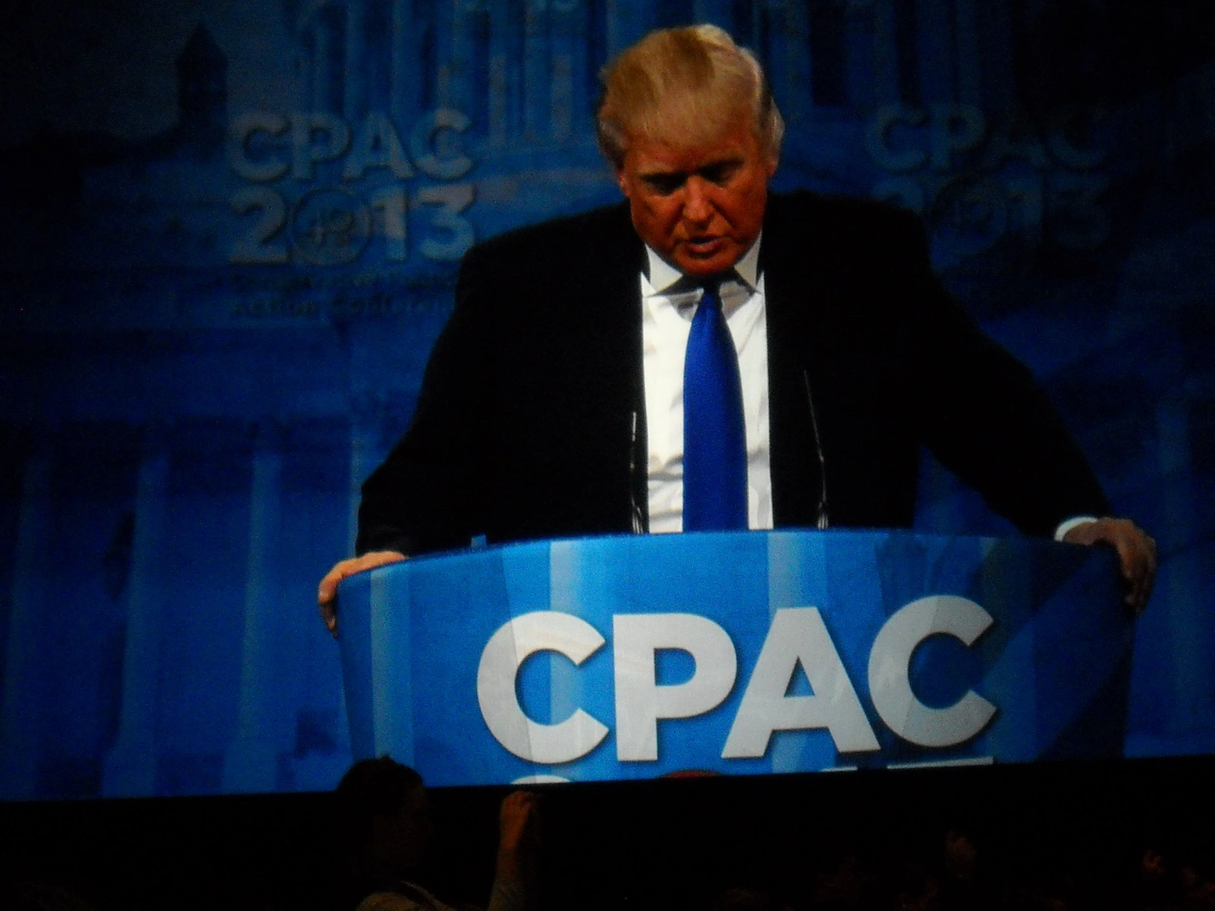 Donald Trump speaking at the Conservative Political Action Conference in 2013. Photo belongs to Lawrence Lease.