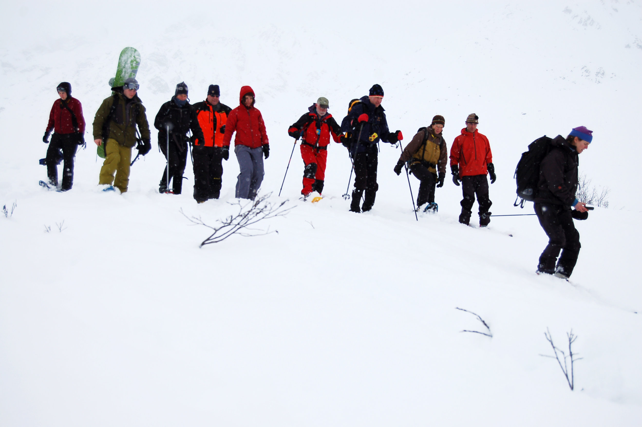   Winter hiking in Hatcher Pass. Photo by Cecil Sanders.  