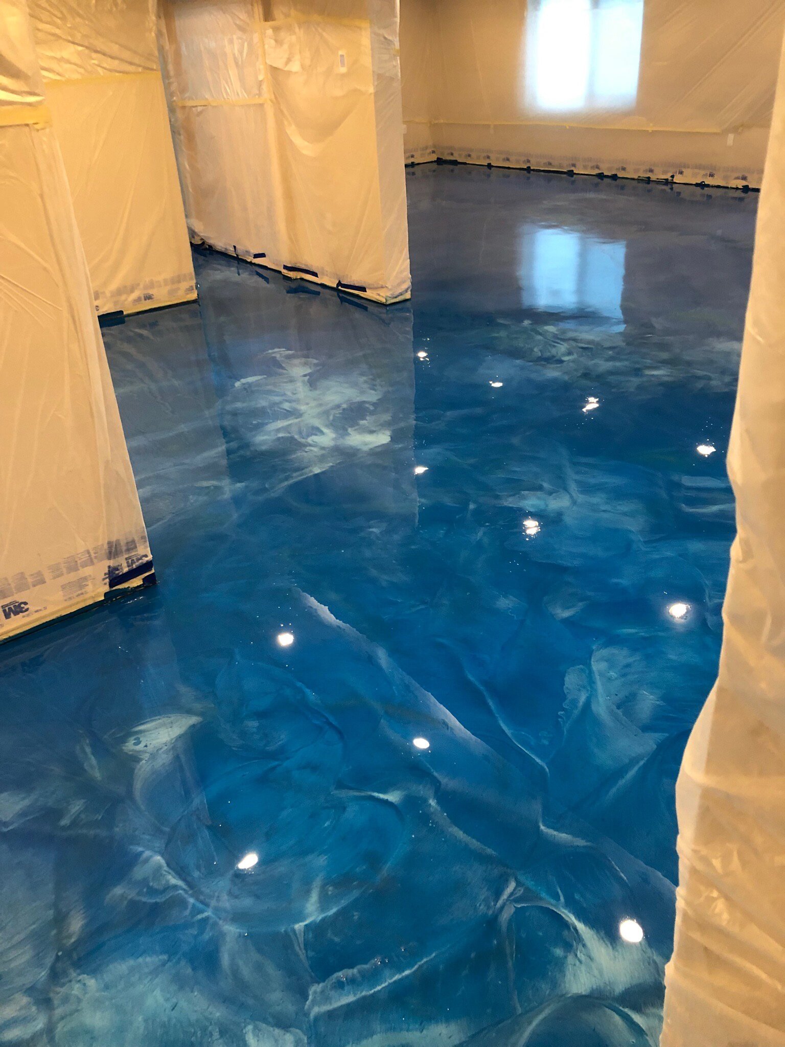   Metallic Blue Epoxy Flooring - Installed by GH Alaska  