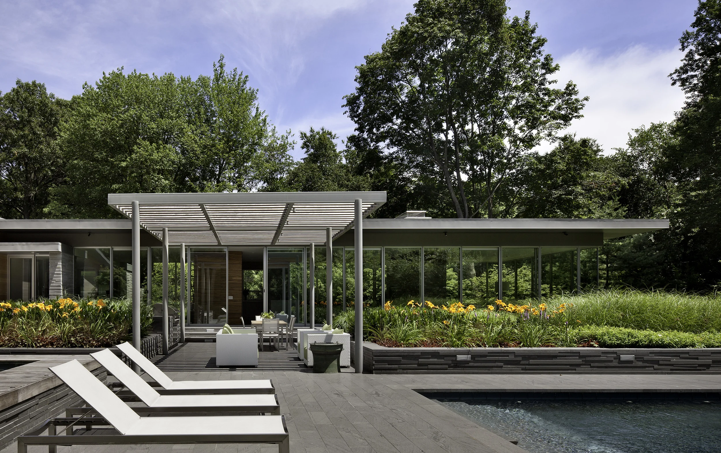 Pavilion, Pergola, Gardens, and Pool