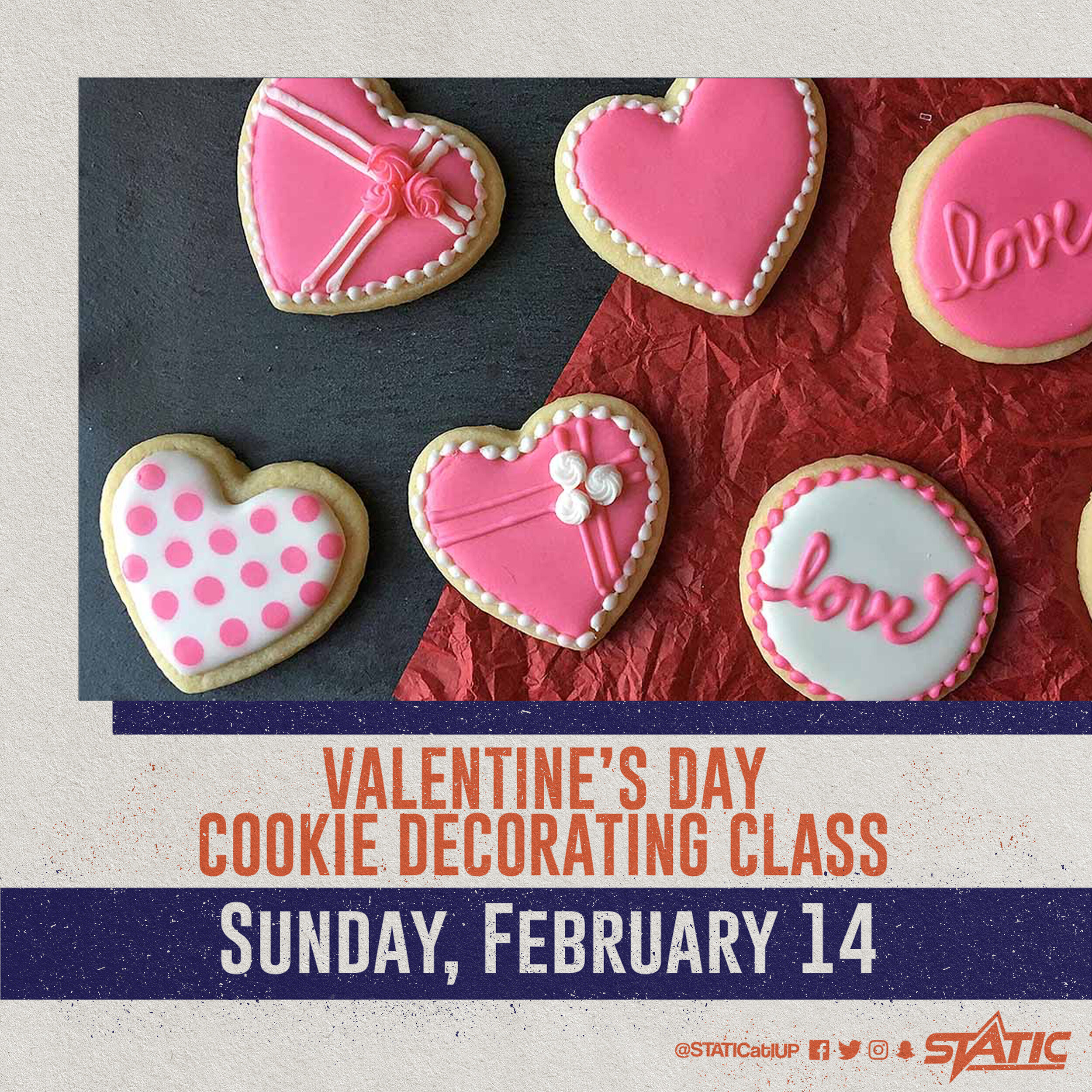 Valentine\'s Day Cookie Decorating Class (Virtual) — STATIC at IUP