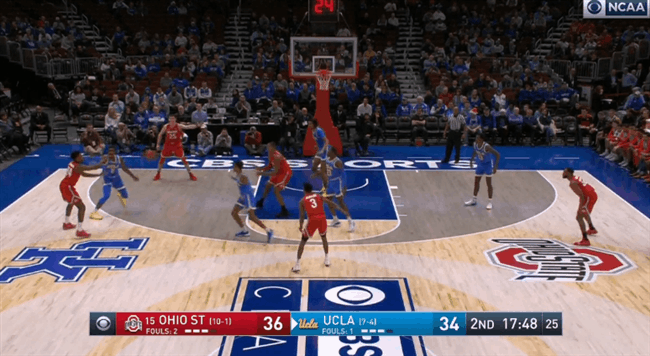 The camera angle in the middle of this play is weird, apologies